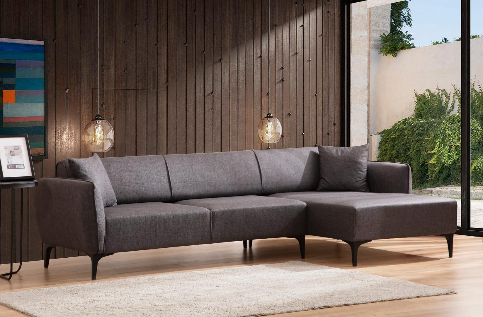 Atelier del Sofa Kutna sofa Belissimo 95x67x270cm Tamno siva