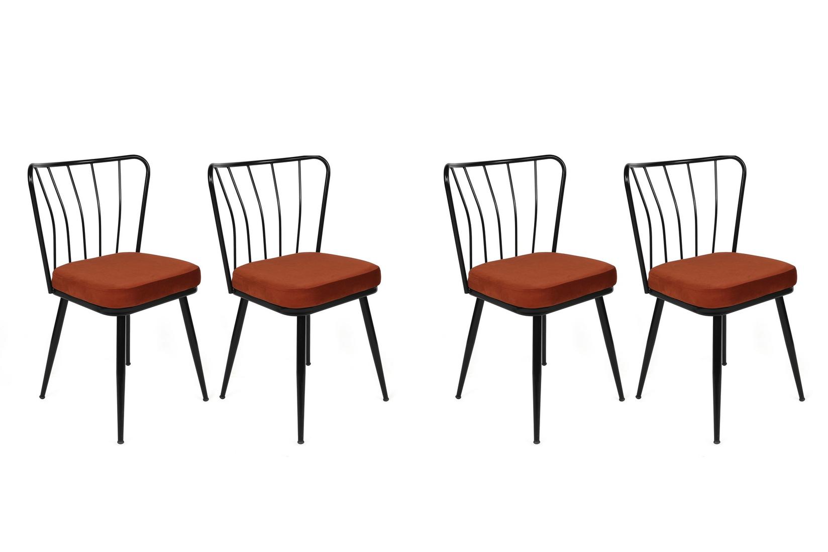 Hanah Home Set od 4 trpezarijske stolice Yildiz bronzano-crne boje