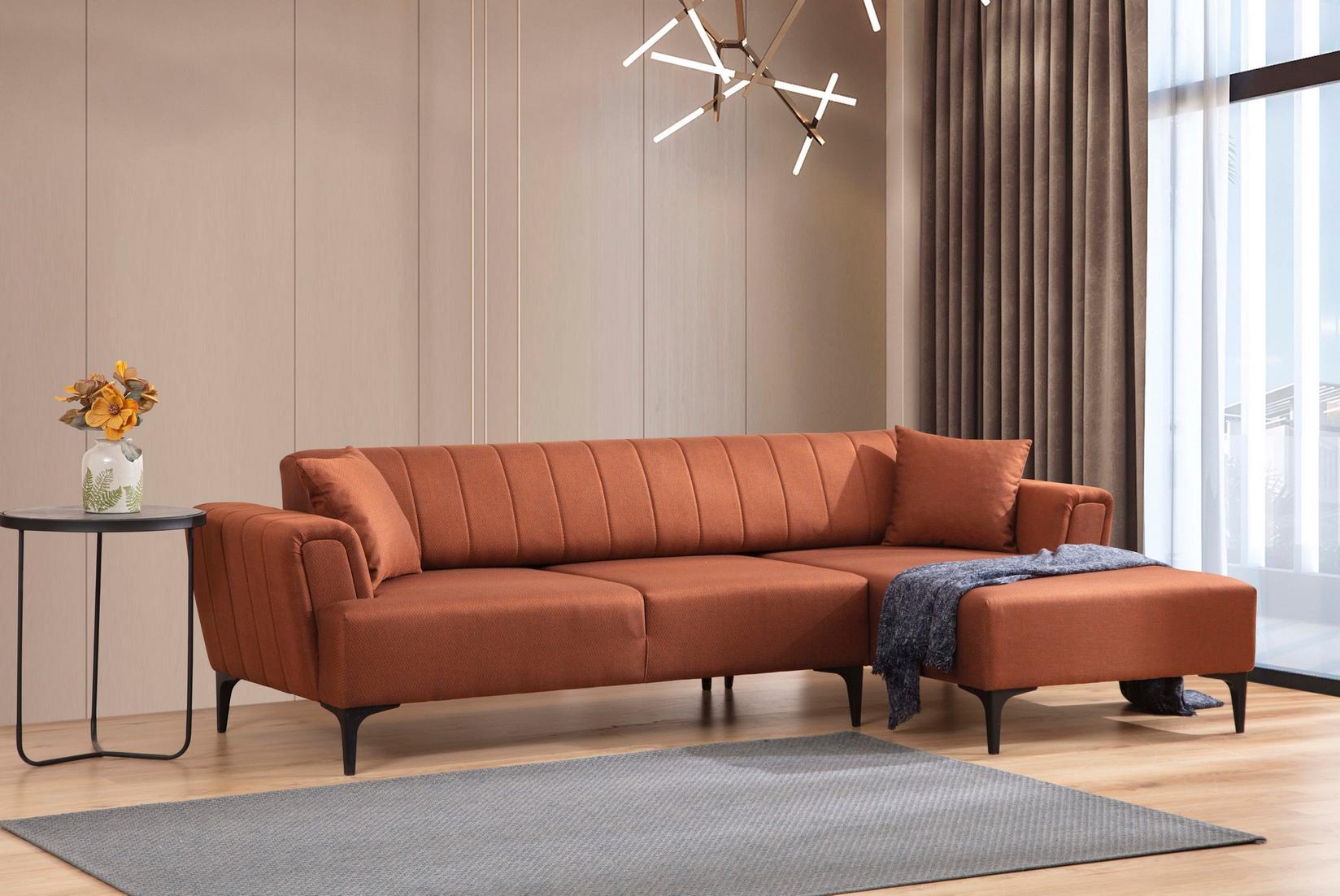 Atelier del Sofa Ugaona garnitura Hamlet, 95x43x230 cm, Bronzana