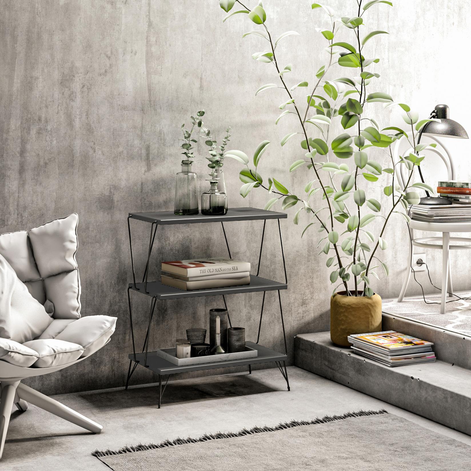 Hanah home Klub sto Lazandos 48x75x31cm Antracit