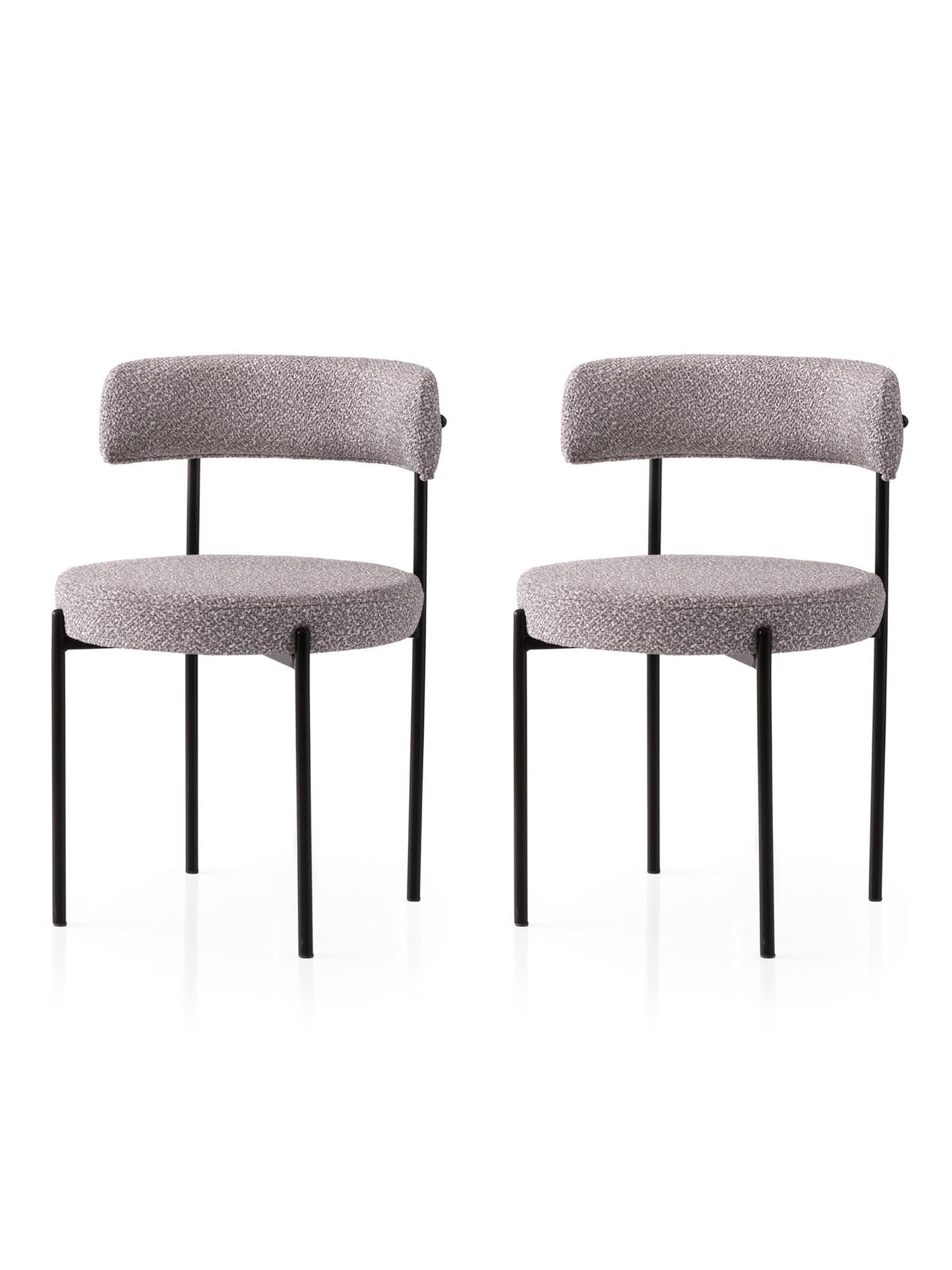 Hanah Home Set od 2 trpezarijske stolice crno-sive boje