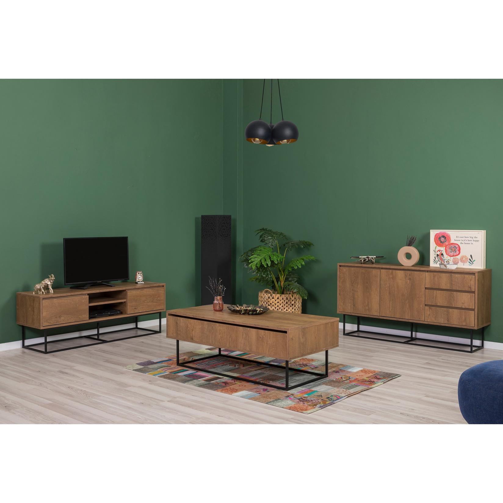 Hanah Home Set TV komoda i klub stolić, orah