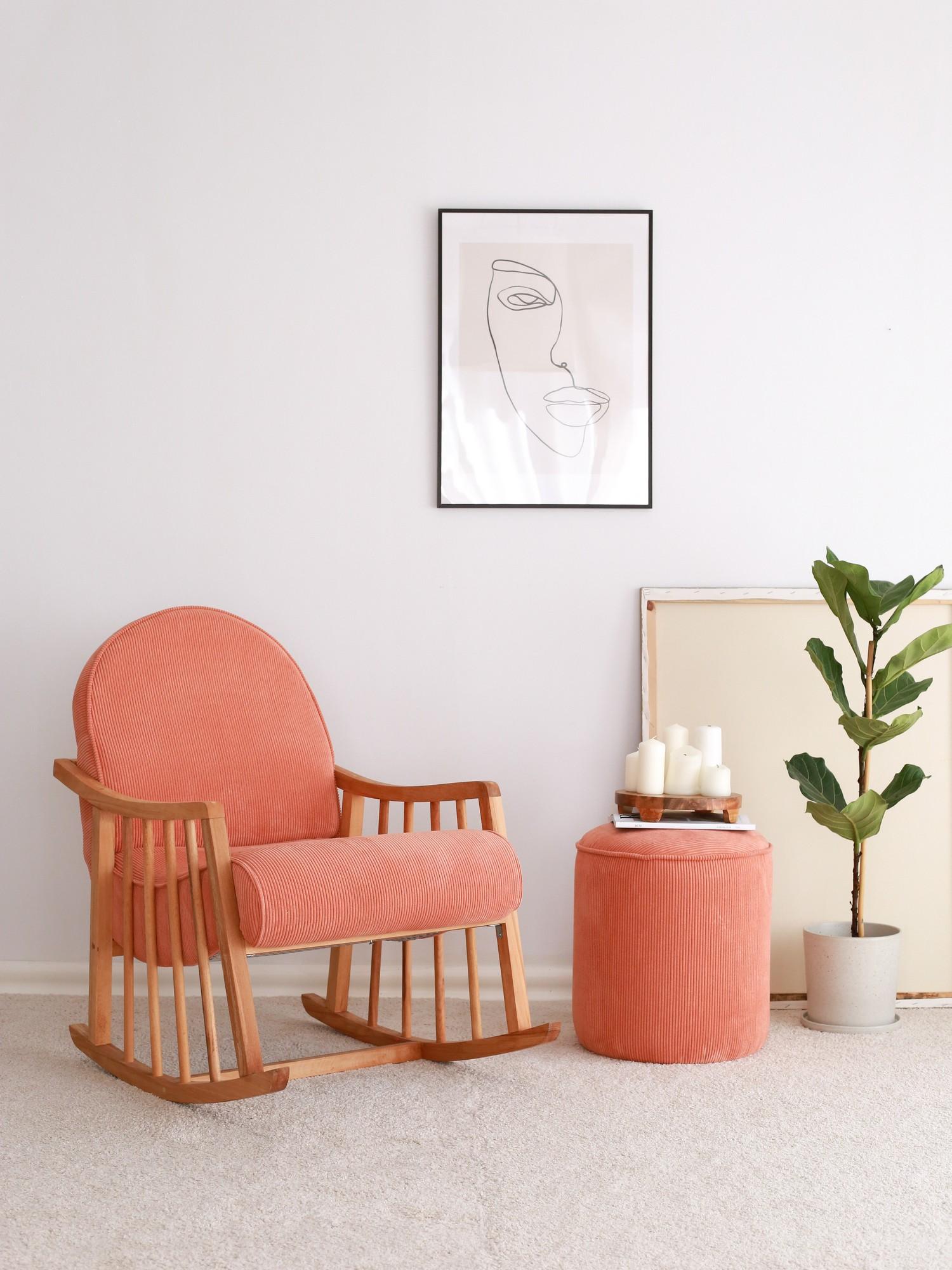 Atelier del Sofa Fotelja Klea 68x93x80cm Koralna