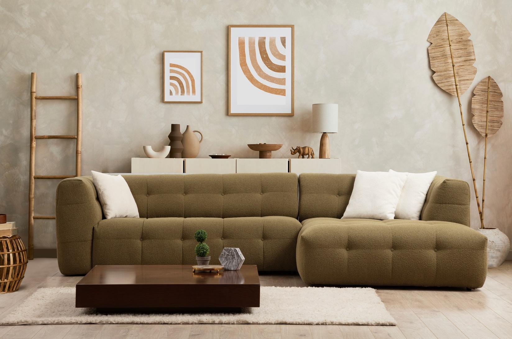 Atelier del Sofa Ugaona garnitura Cady, 100x72x300 cm, Kaki
