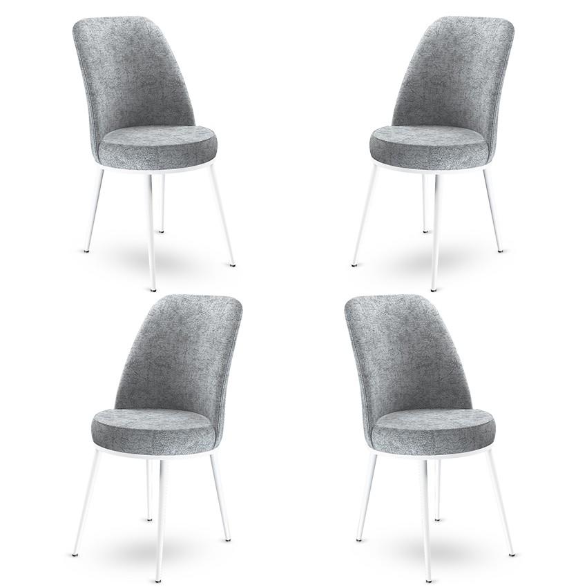 Hanah Home Set 4 trpezarijske stolice Dexa Sivo-Bijeli