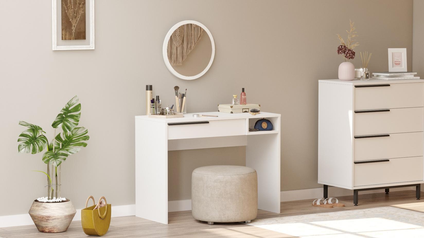 Hanah Home Stol za šminkanje 100x75x44,5 cm Bijeli