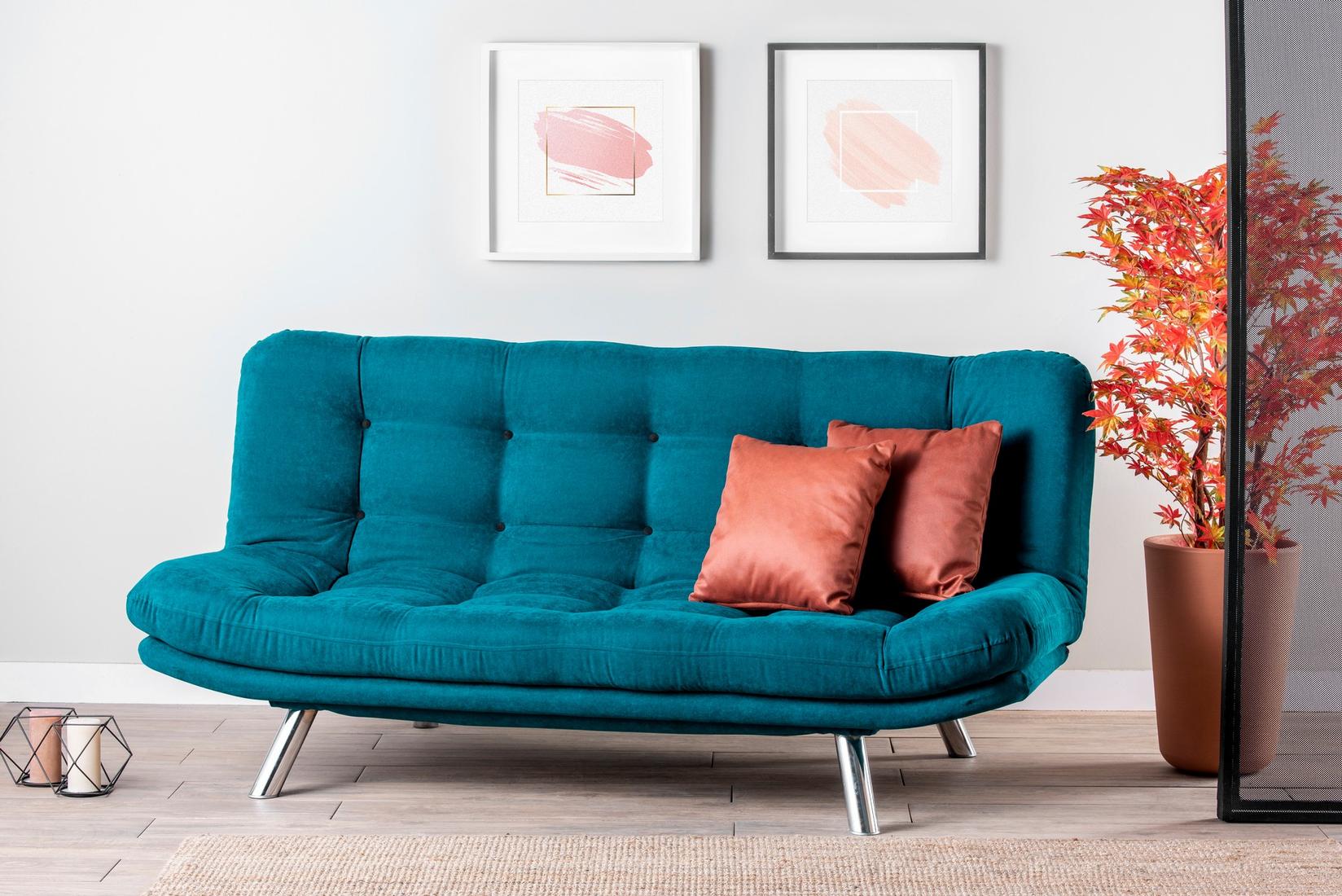 Atelier del Sofa Trosjed na razvlačenje Misa, 200x95x105 cm, Petrolej