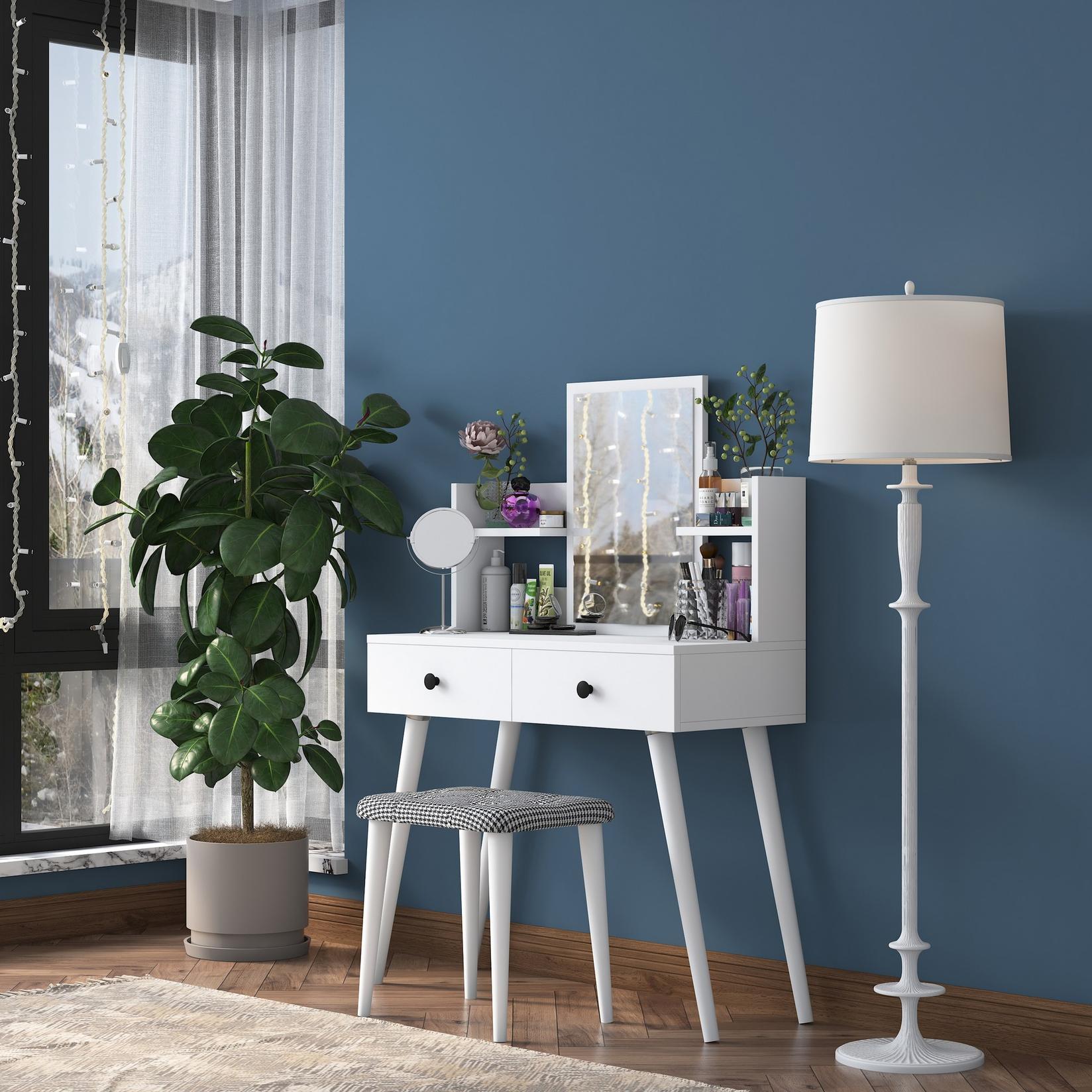 Hanah Home Sto za šminkanje 97,8x111,8x40cm Bijeli