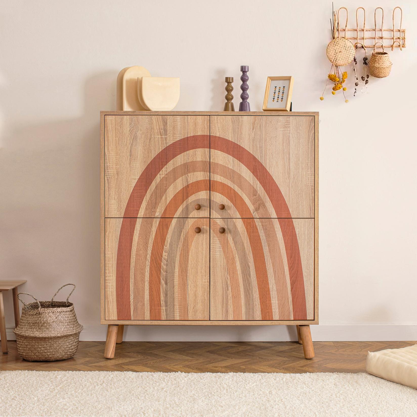 Hanah Home Komoda Multilux Iris 95x111x36cm Šarena