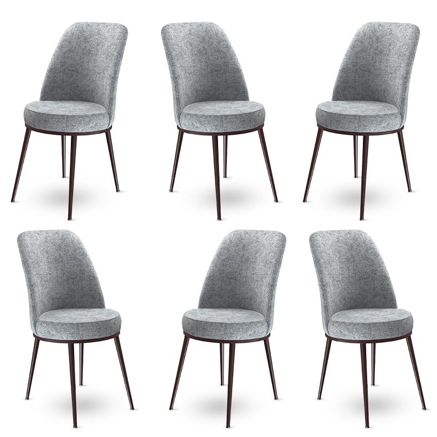 Hanah Home Set od 6 trpezarijskih stolica Dexa Sivo-smeđa