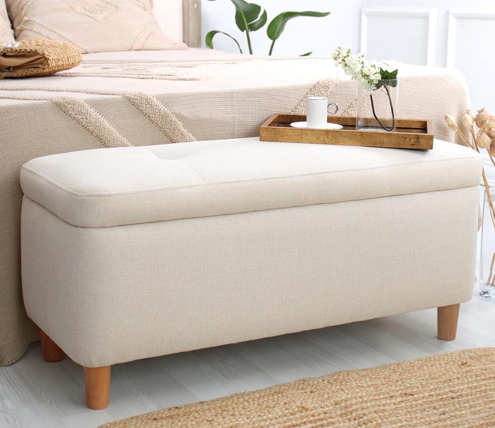 Atelier del Sofa Tabure 100x45x41cm, Krem