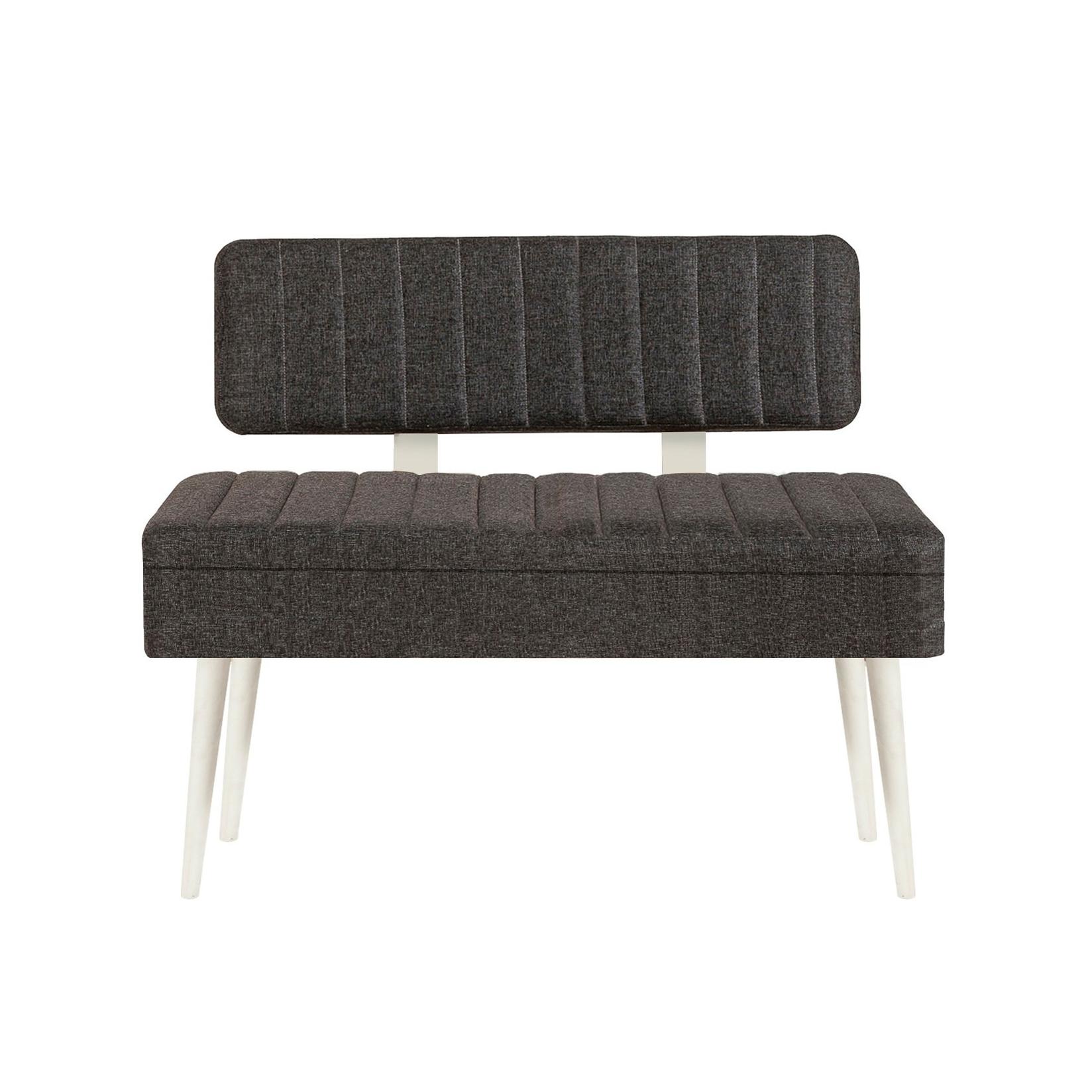 Hanah Home Trpezarijska klupa Vina 1053 110x85x36cm Bijelo-Antracit