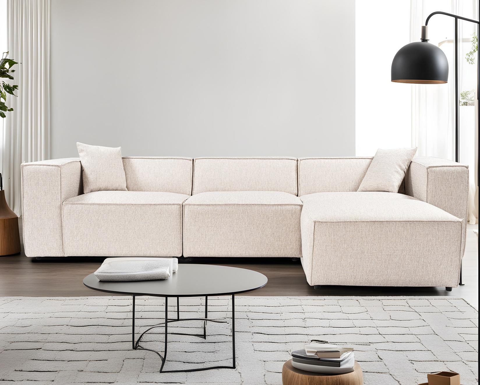 Atelier del Sofa Ugaona garnitura Lora, 193x65x303 cm, Svetlobraon