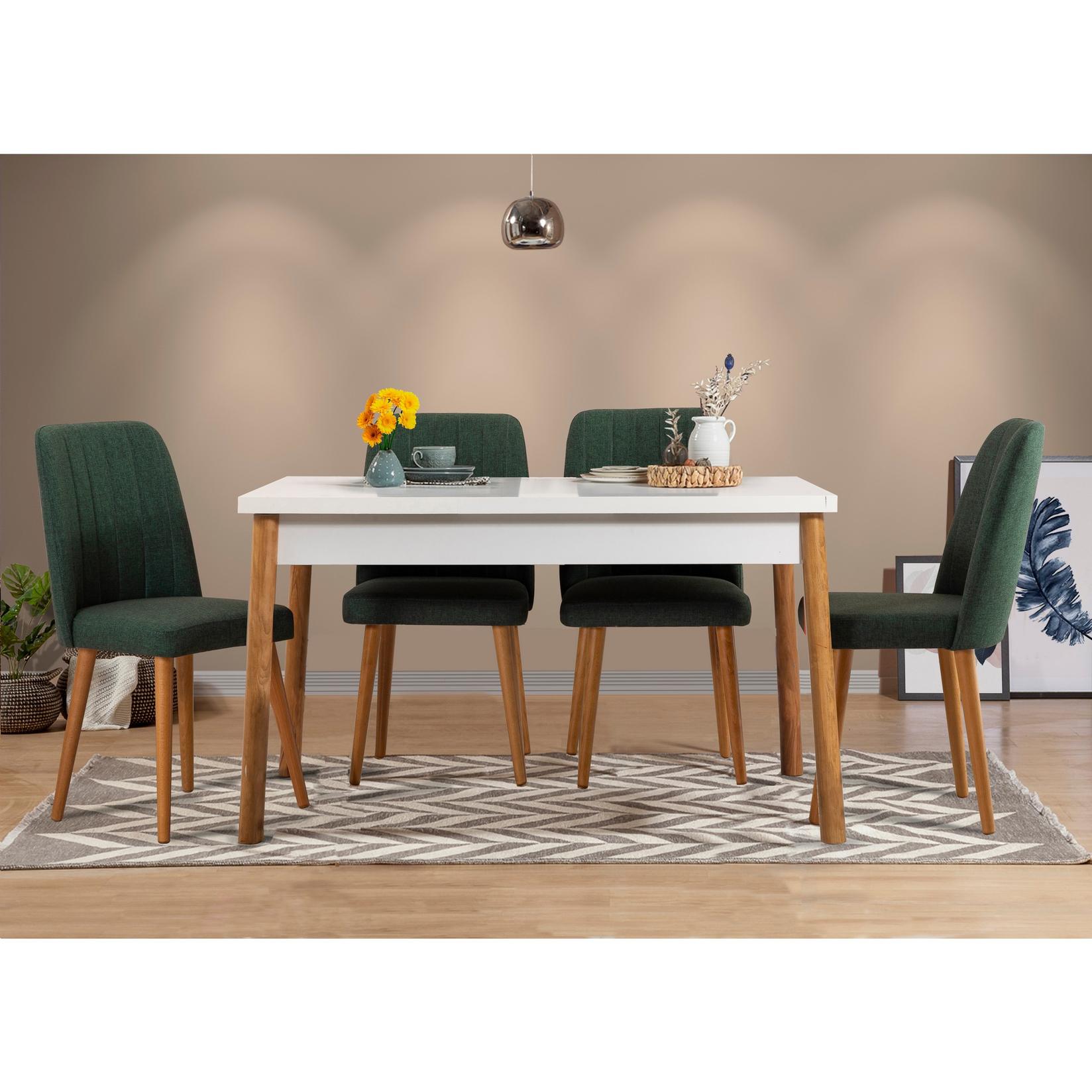 Hanah home Set trpezarijski sto i 4 trpezarijske stolice Costa, Šareni