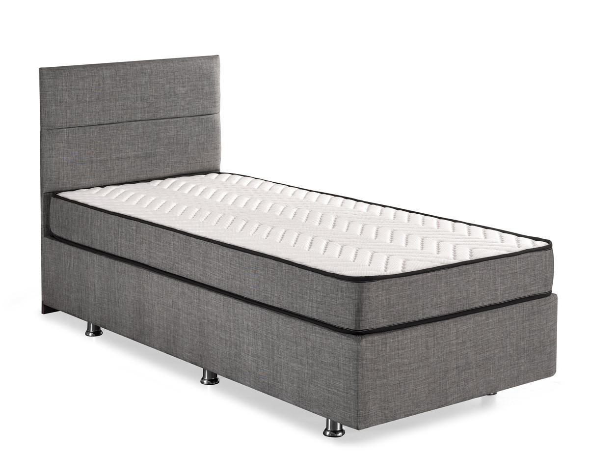 Hanah home Krevet Srebrni 80x38x180cm Crni