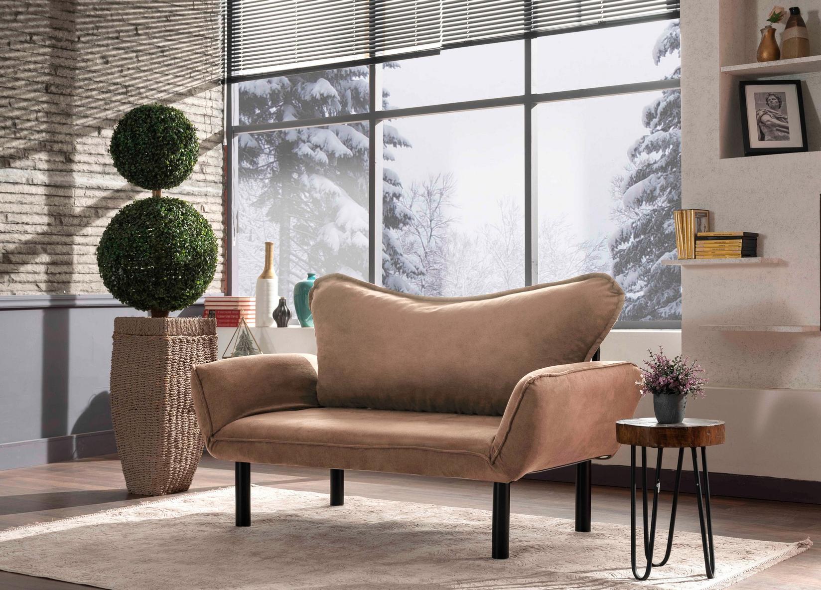 Atelier del Sofa Dvosed na razvlačenje Chatto, 140x70x65 cm, Svijetlobraon