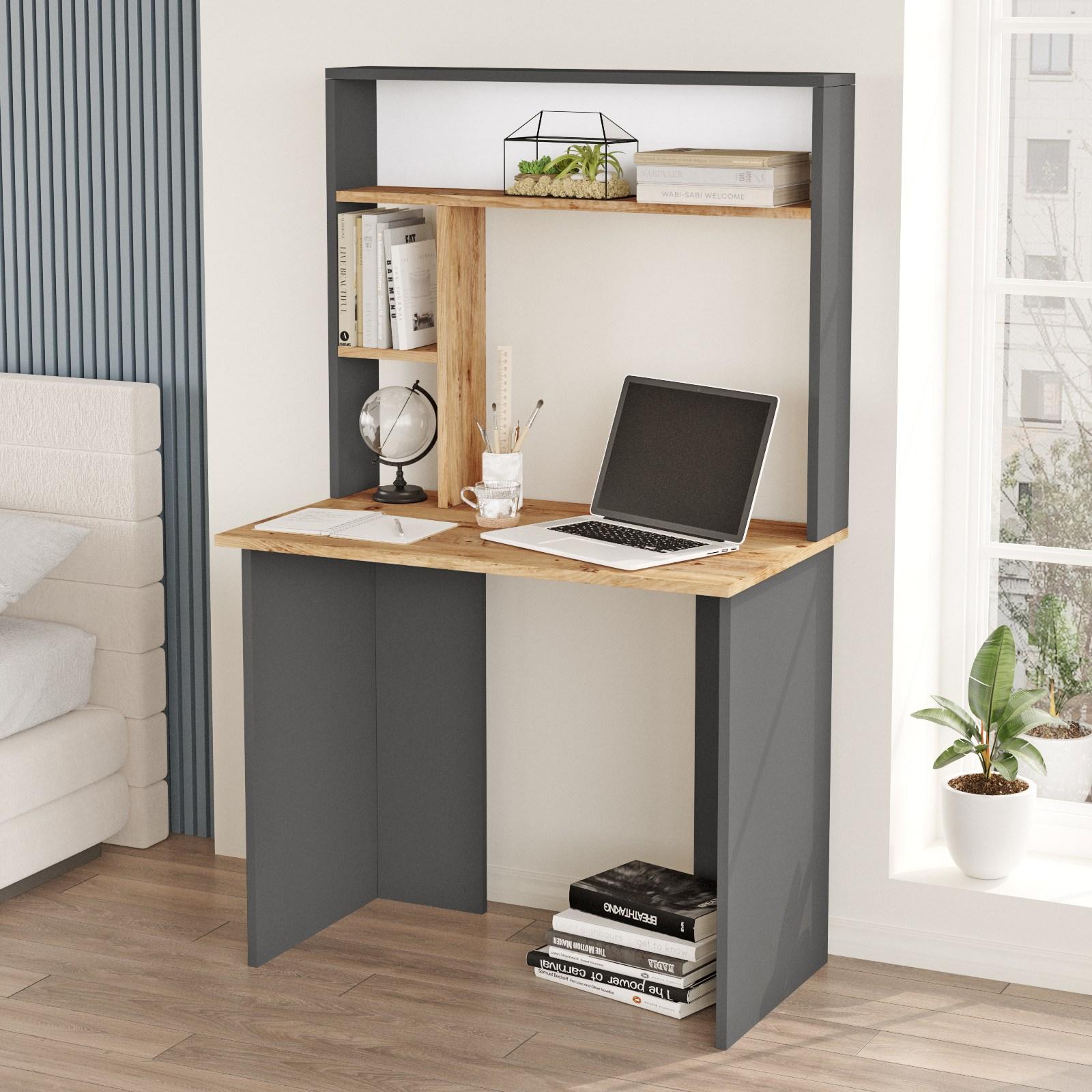 Hanah home Radni sto, 90x148,6x51,6 cm, Bež-Antracit