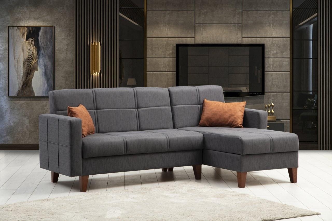 Atelier del Sofa Kutni set Polya 216x86x130cm Tamno siva