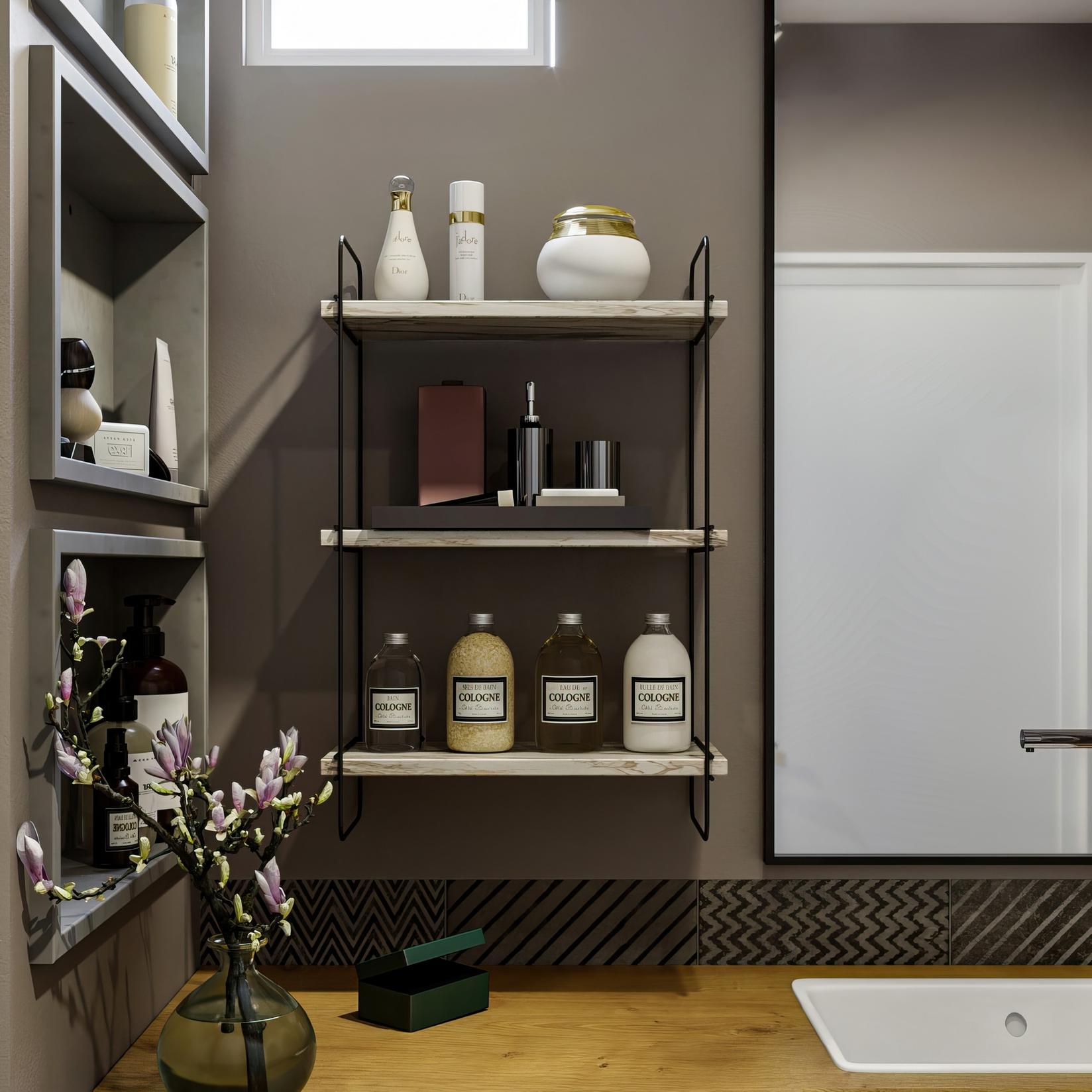 Hanah home Zidna polica Bijelo-Mramorna