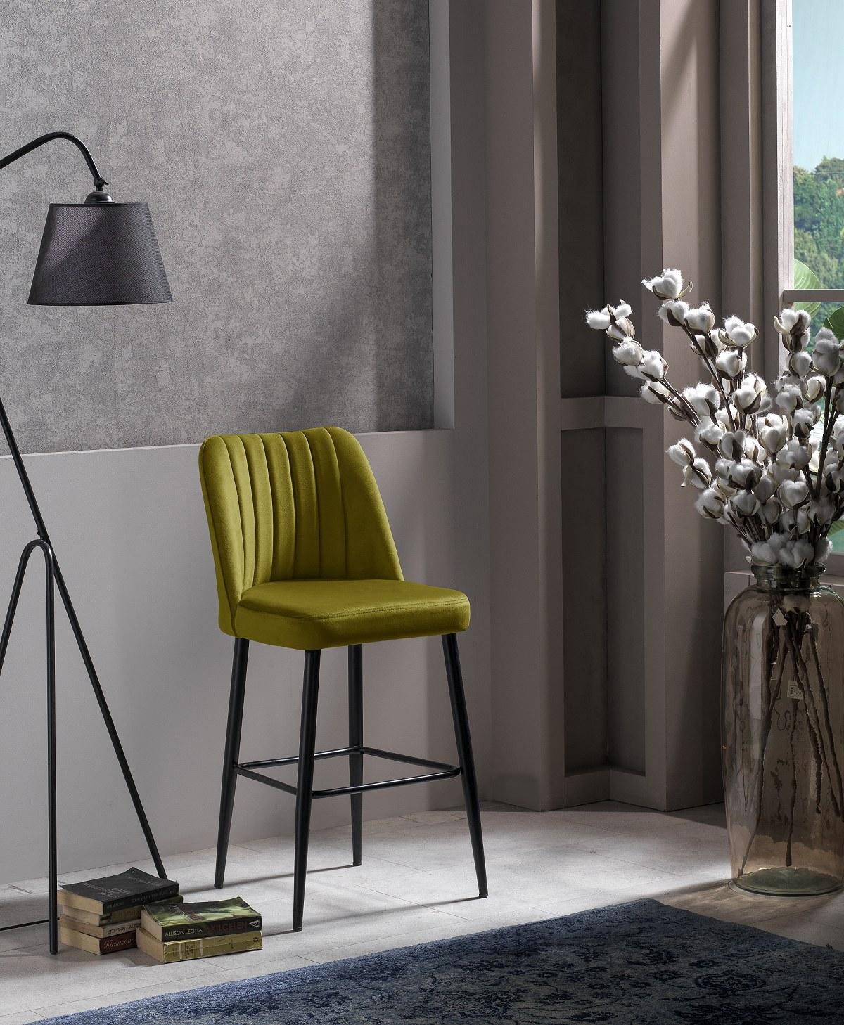 Hanah Home Set barskih stolica, 2 komada, Žuto-Crni