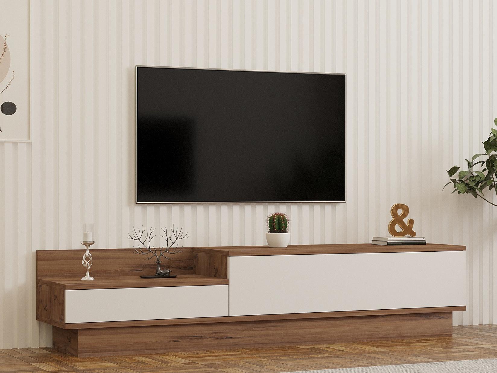 Hanah home TV komoda Barko bež-bijela