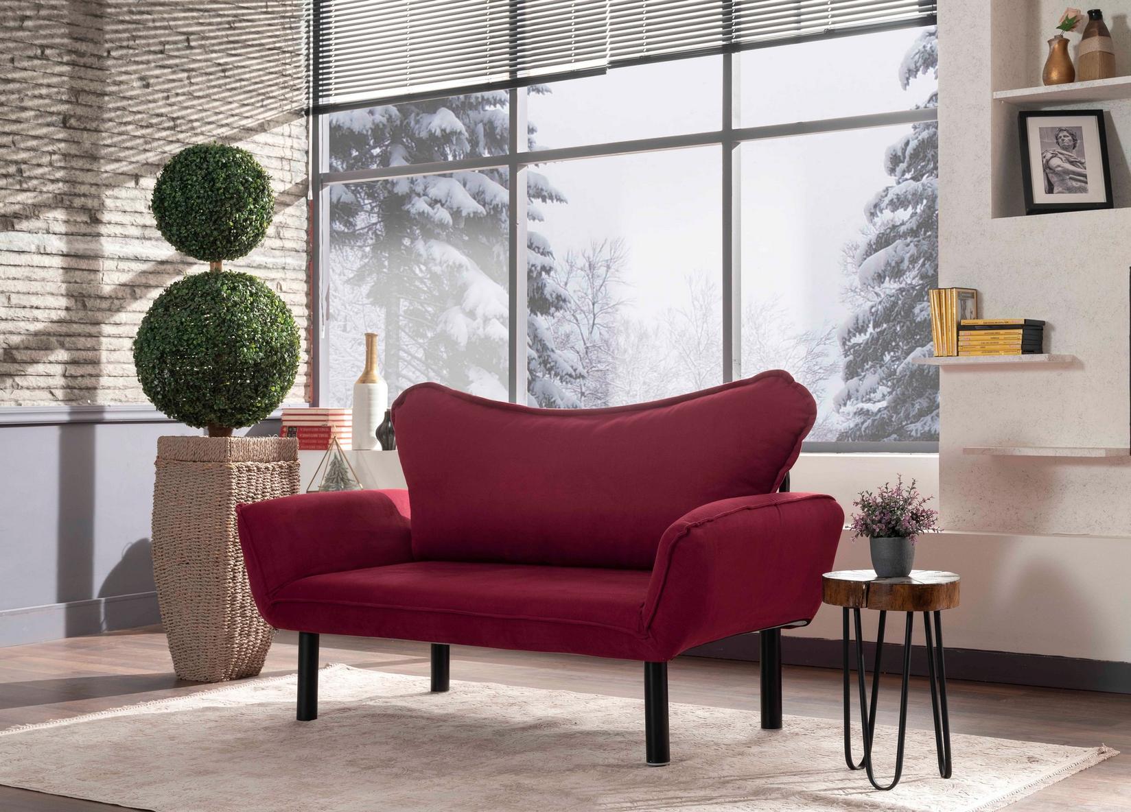 Atelier del Sofa Dvosed na razvlačenje Chatto, 140x70x65 cm, Bordo
