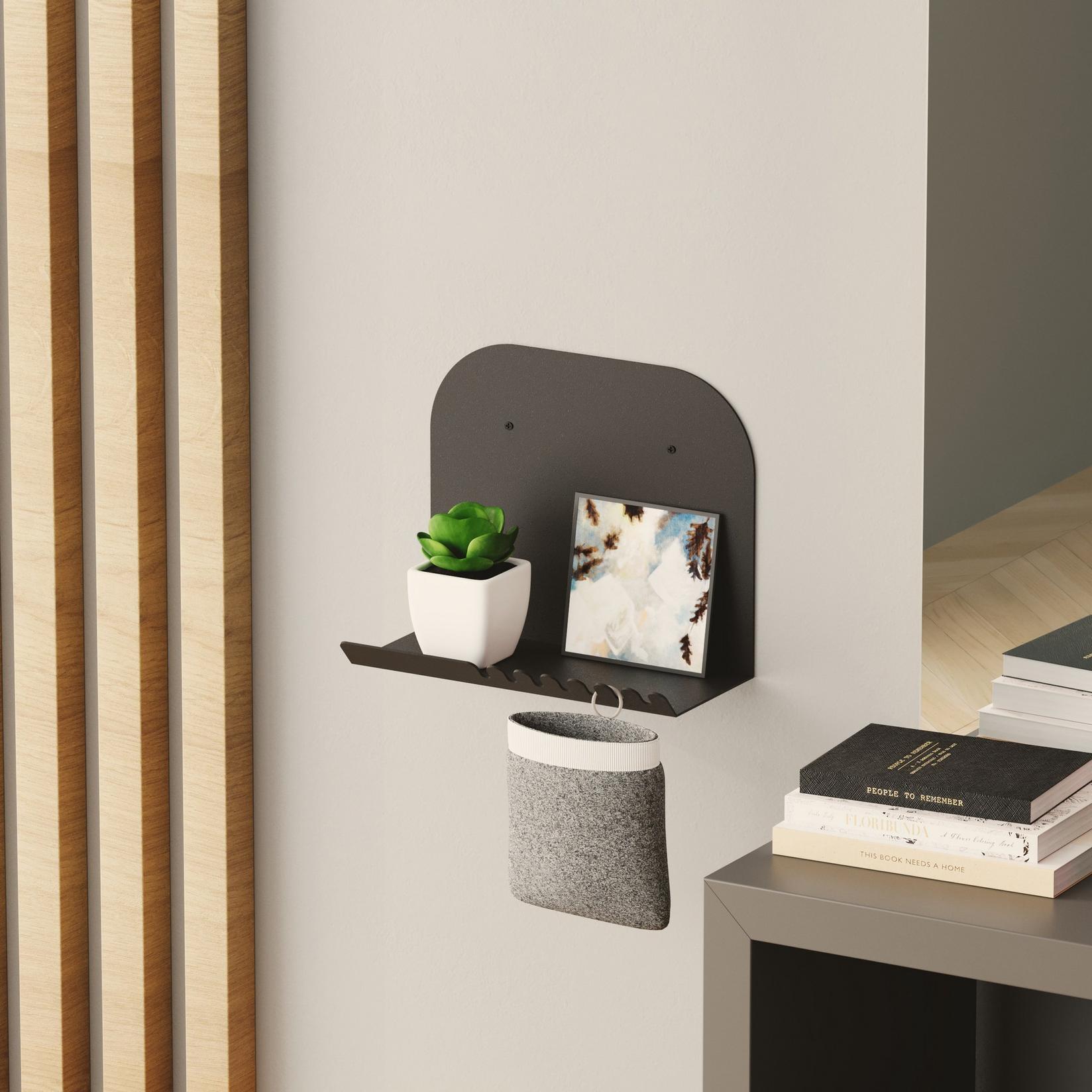 Hanah home Zidna polica Crna