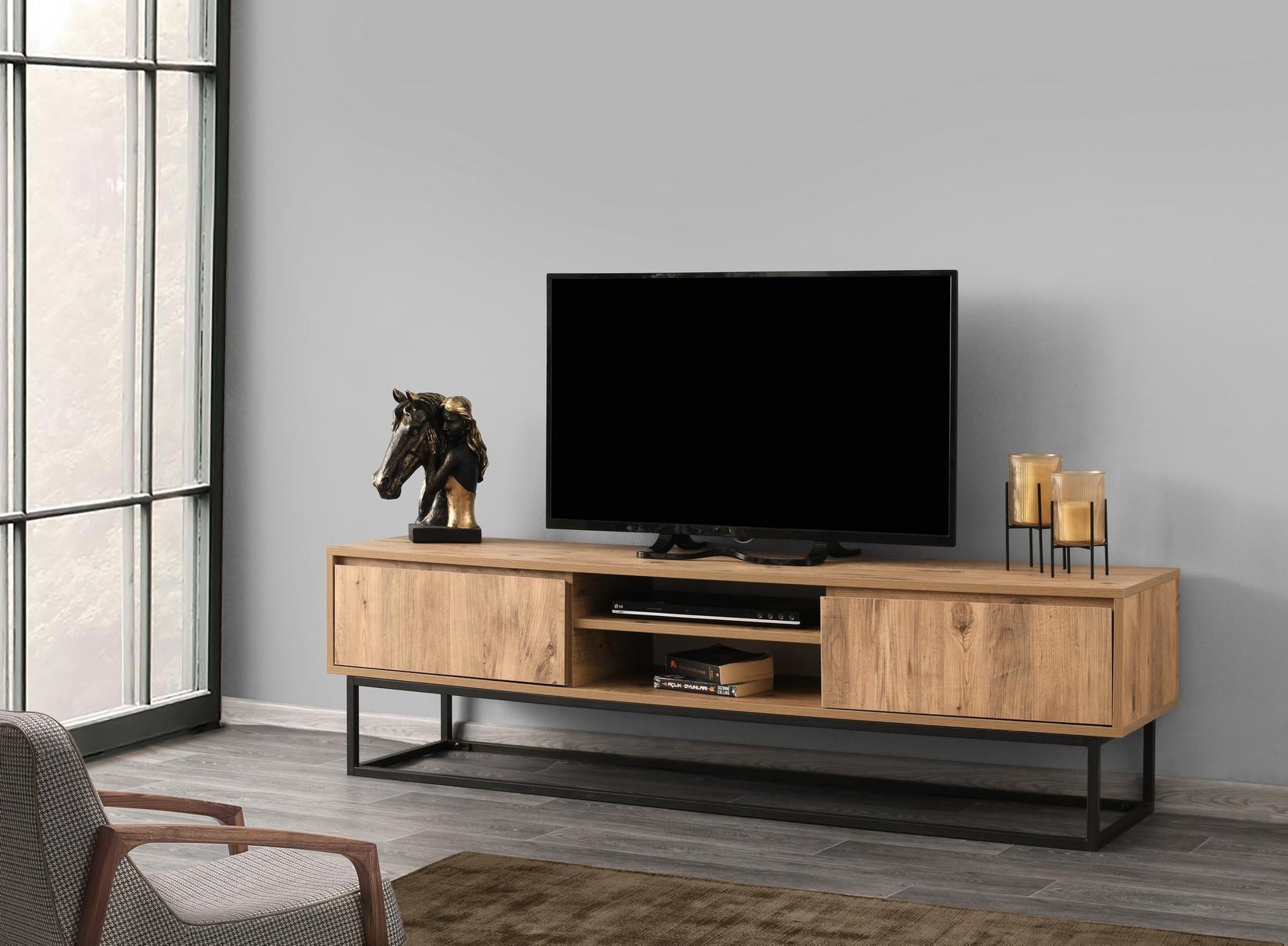 Hanah home TV komoda Bijelinda 180 Crno-Hrast