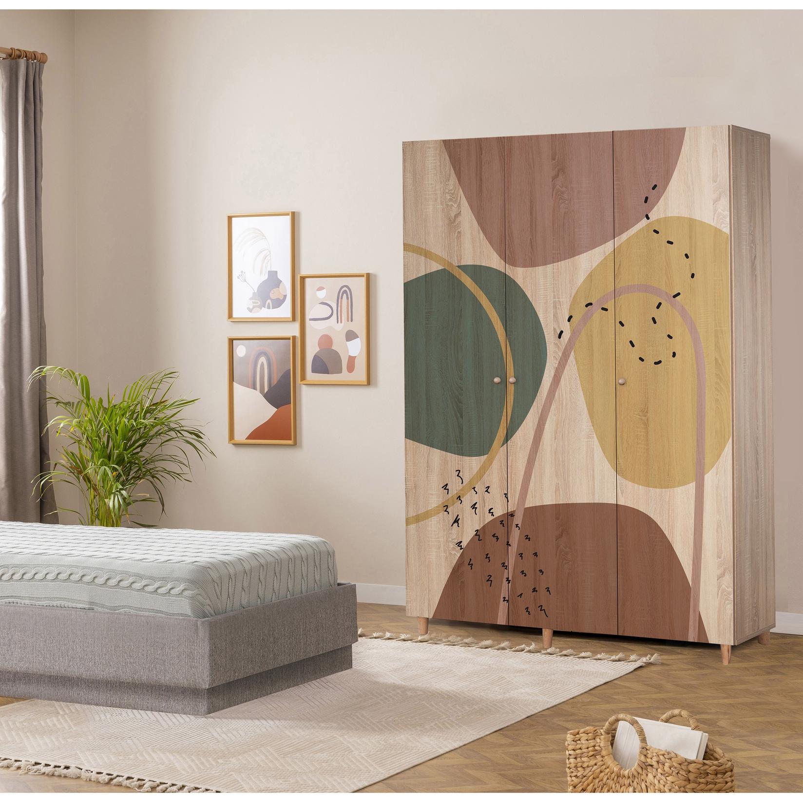 Hanah home Ormar Lena 3 135x192x52cm Hrast