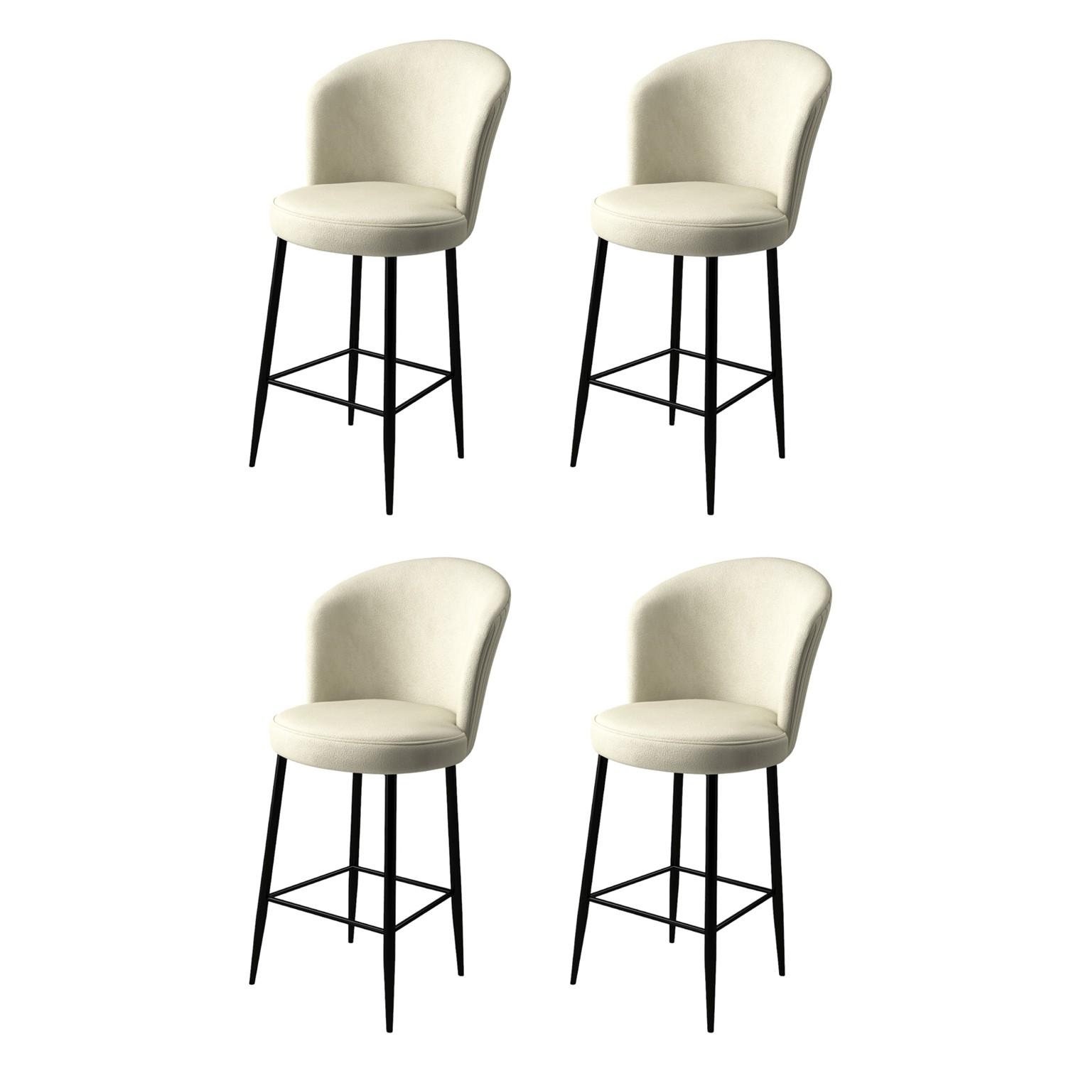 Hanah Home Set barskih stolica Fora, 4 koamda, Krem-Crni