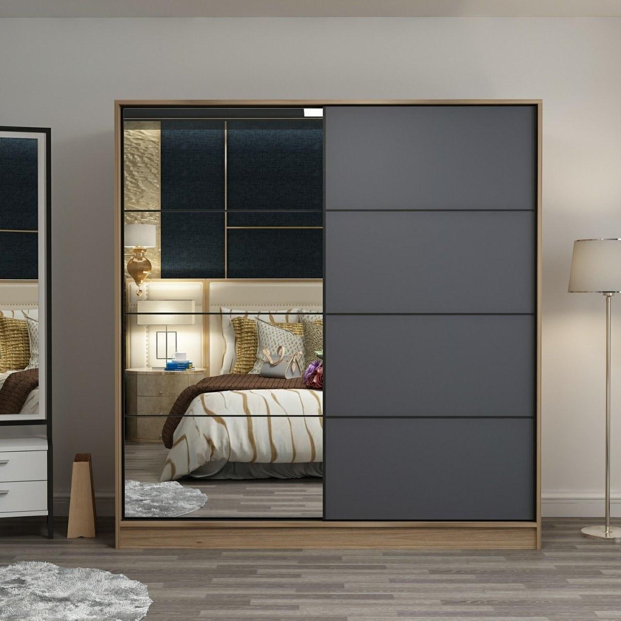 Hanah home Ormar Kale 180x210x52cm Bež-Antracit