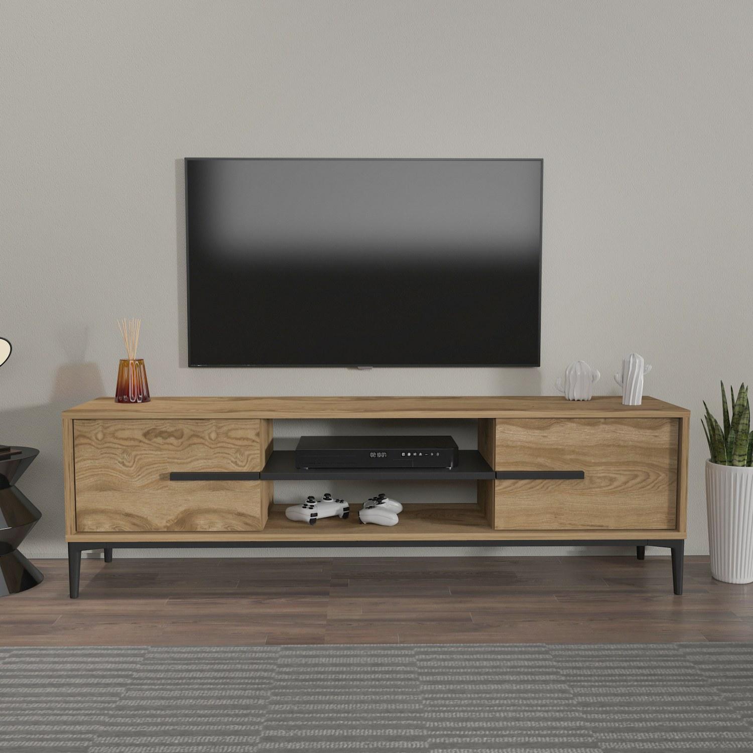 Hanah home TV komoda Eslem hrast-crna