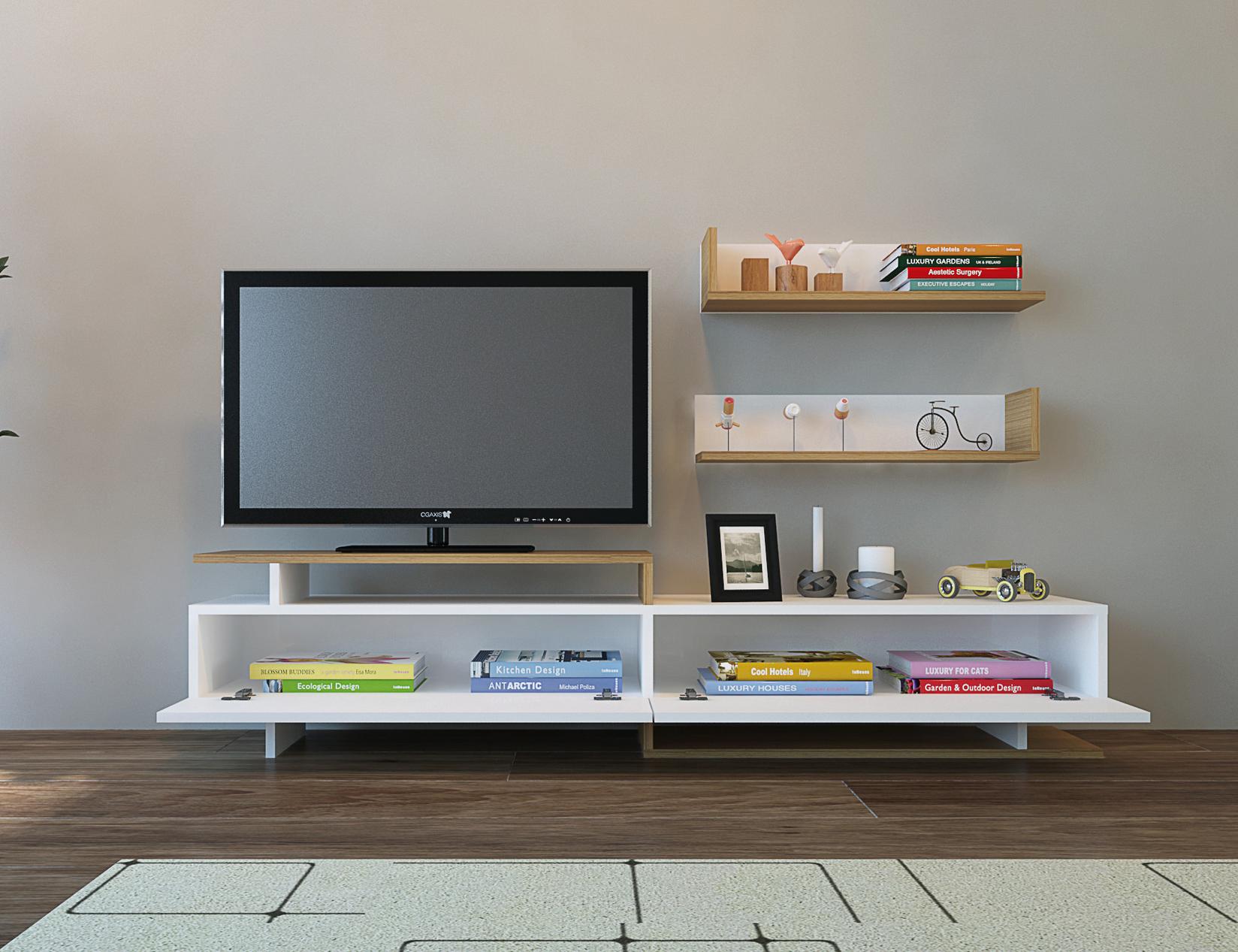 Hanah home TV komoda Ayaz Hrast-Bijela