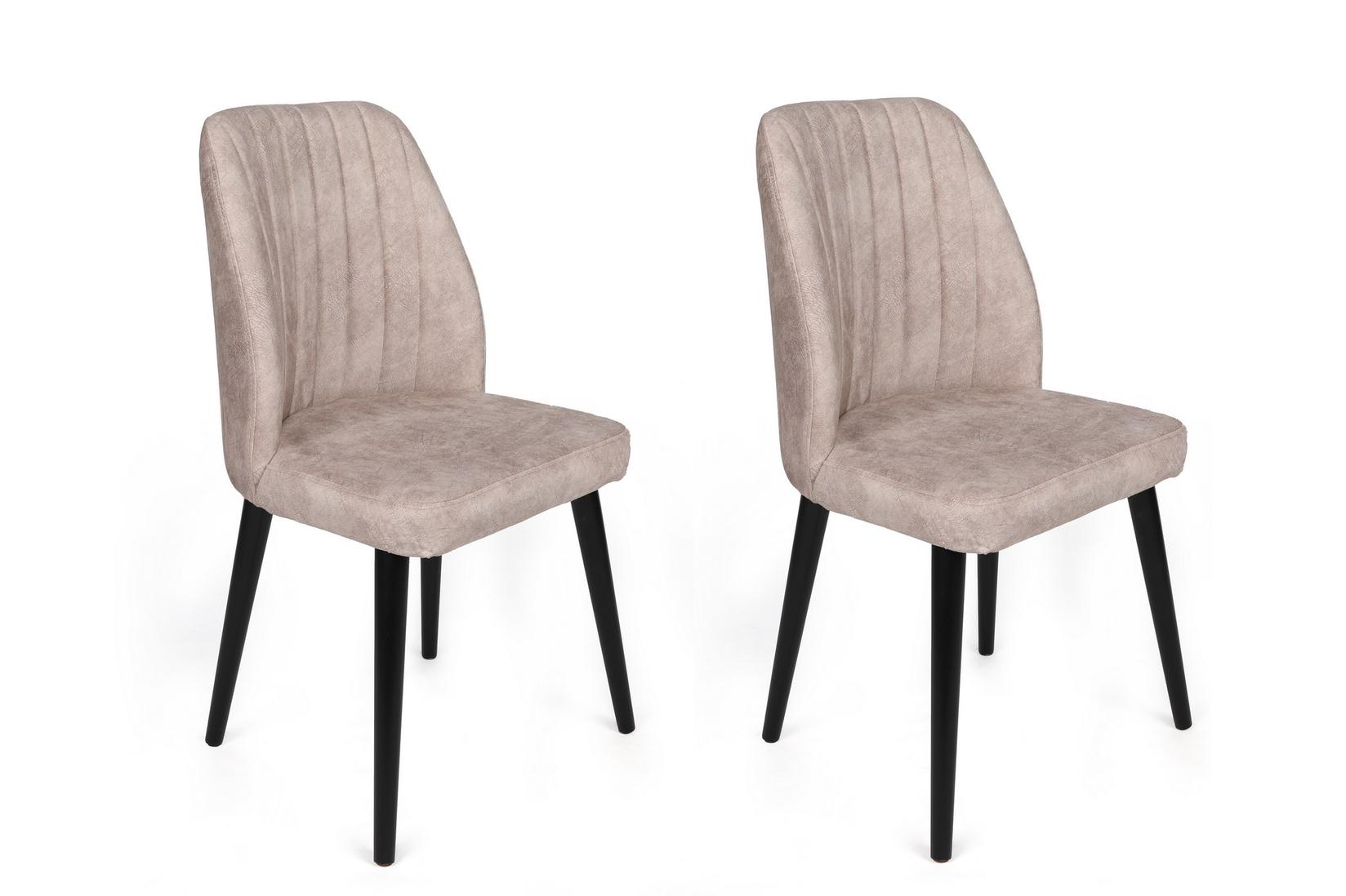 Hanah Home Set od 2 trpezarijske stolice, krem-crne boje