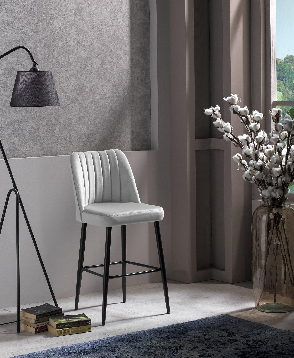 Hanah Home Set barskih stolica, 2 komada, Krem-Crni