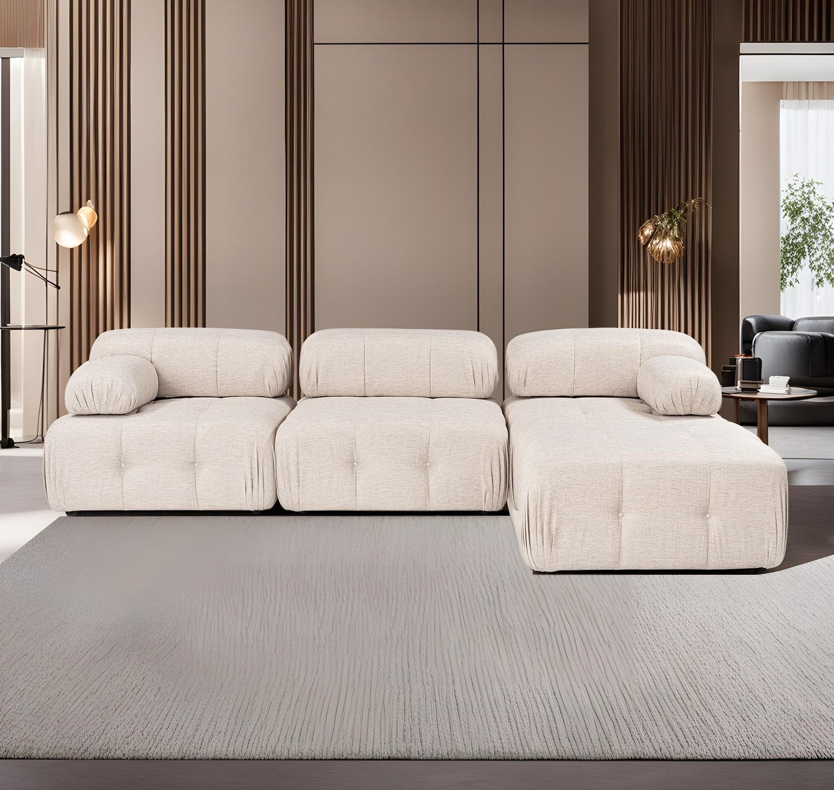 Atelier del Sofa Ugaona garnitura Doblo, 105x80x315 cm, Svetlobraon