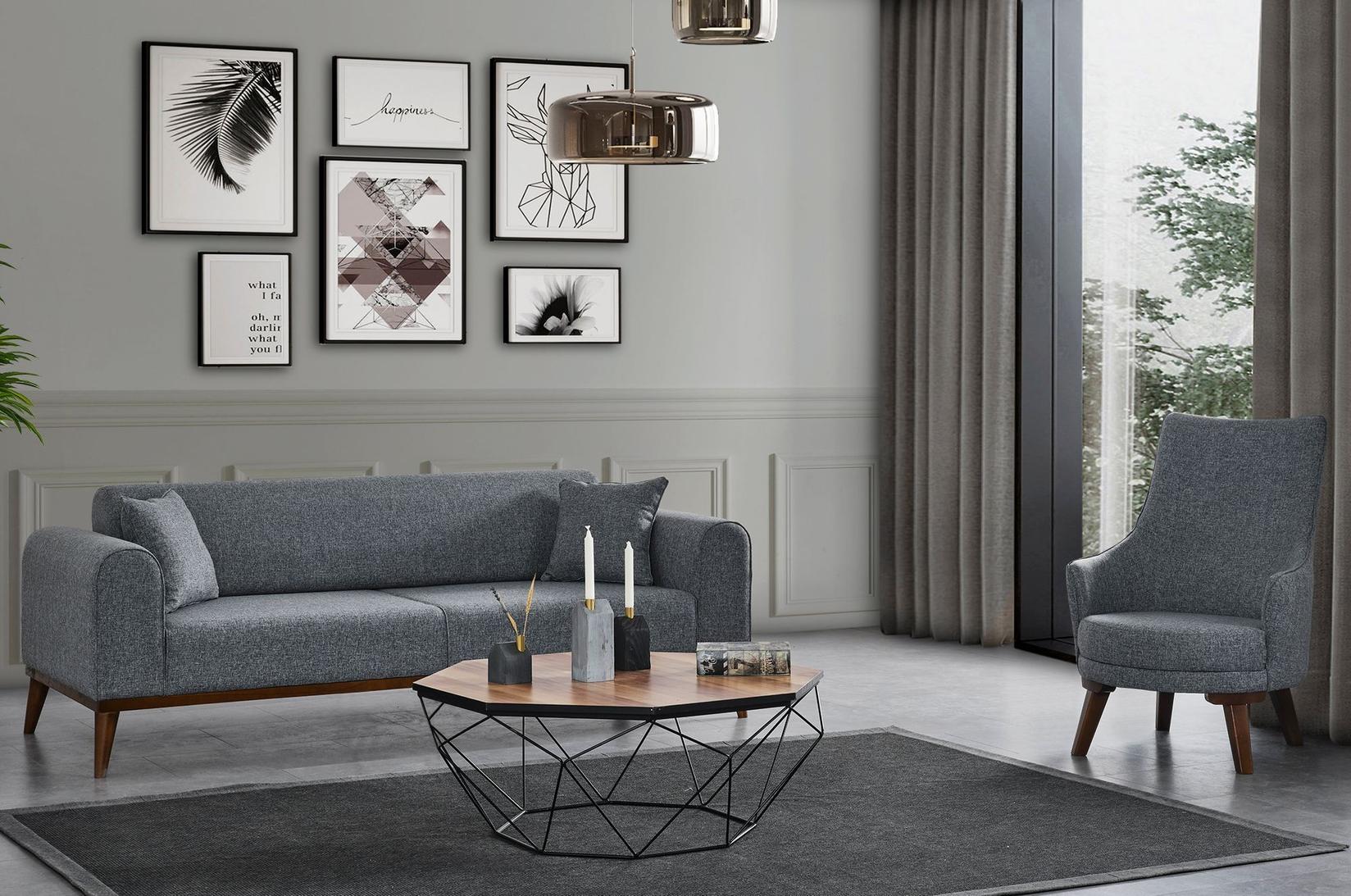 Atelier del Sofa Kauč na razvlačenje Cofi 90x80x222cm Svijetlo siva