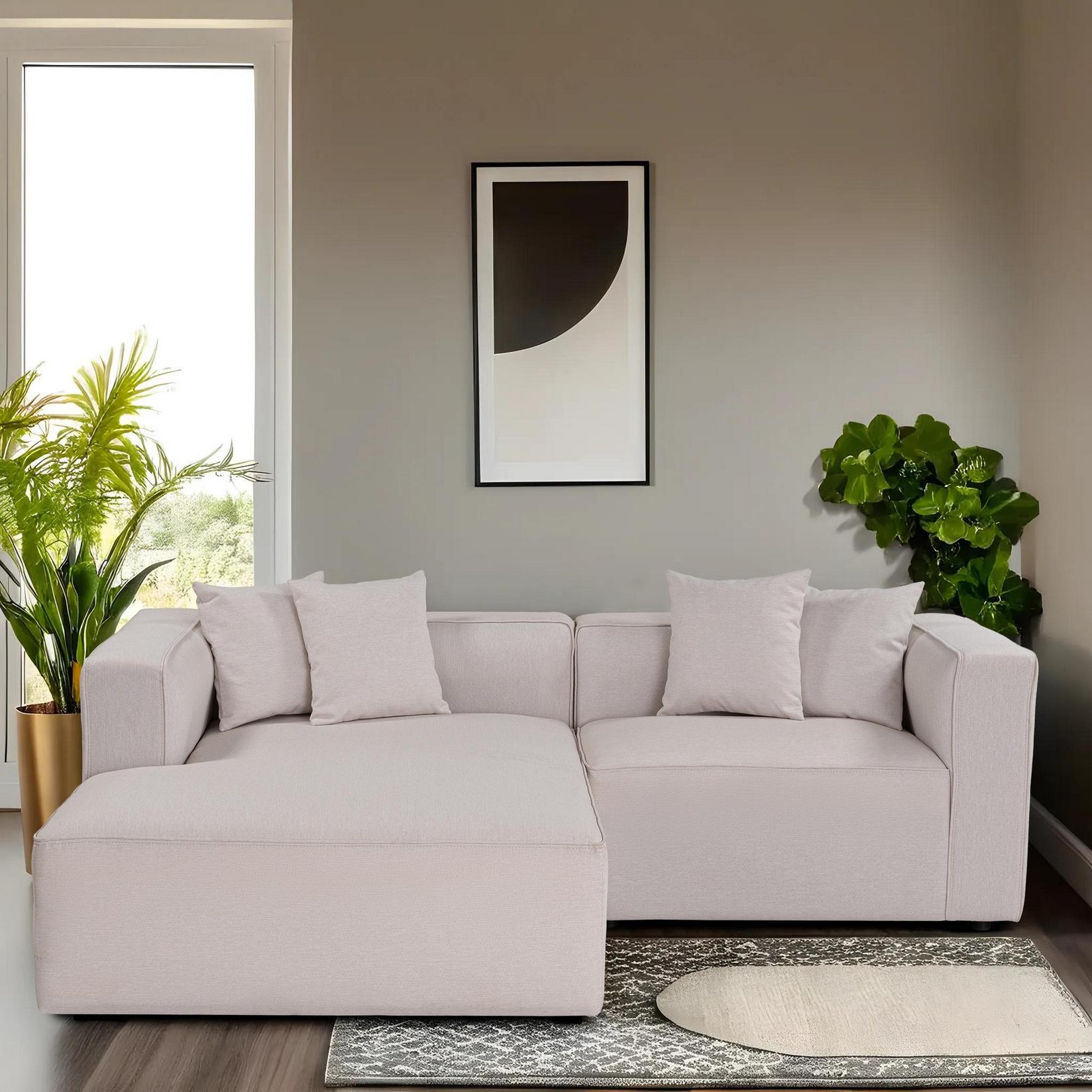 Atelier del Sofa Ugaona garnitura, 230x69x180 cm, Bež