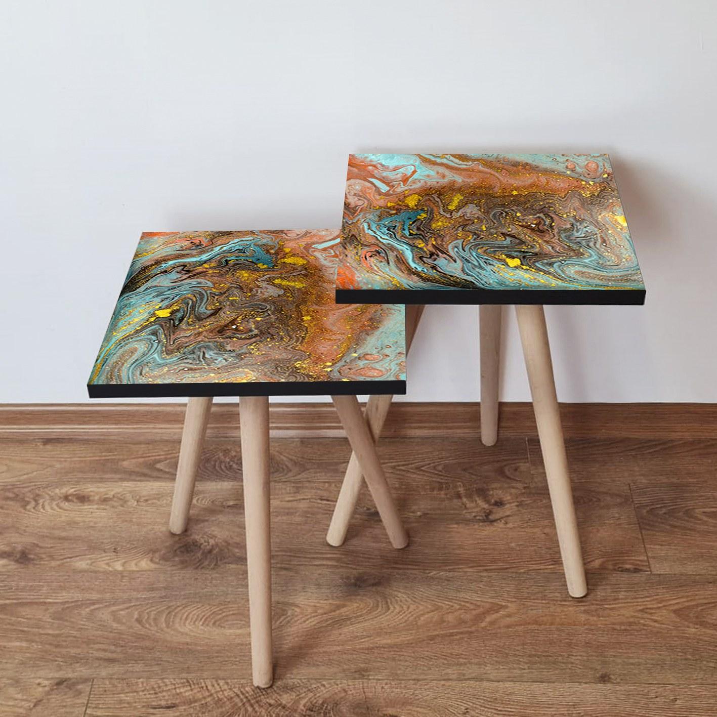 Hanah Home Set klub stolova, 2 dijela Šareni