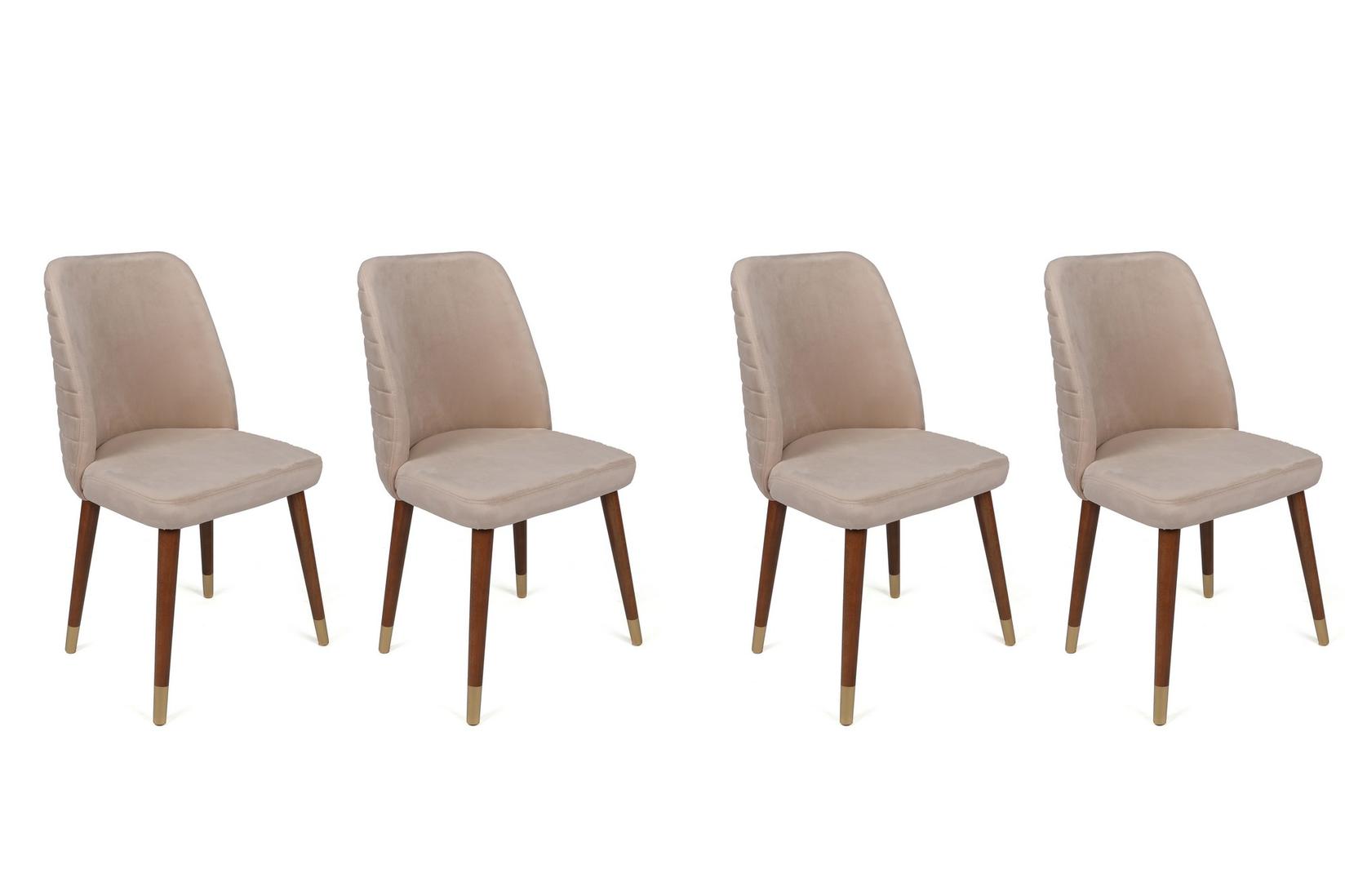 Hanah Home Set od 4 trpezarijske stolice Hugo krem-zlatne boje