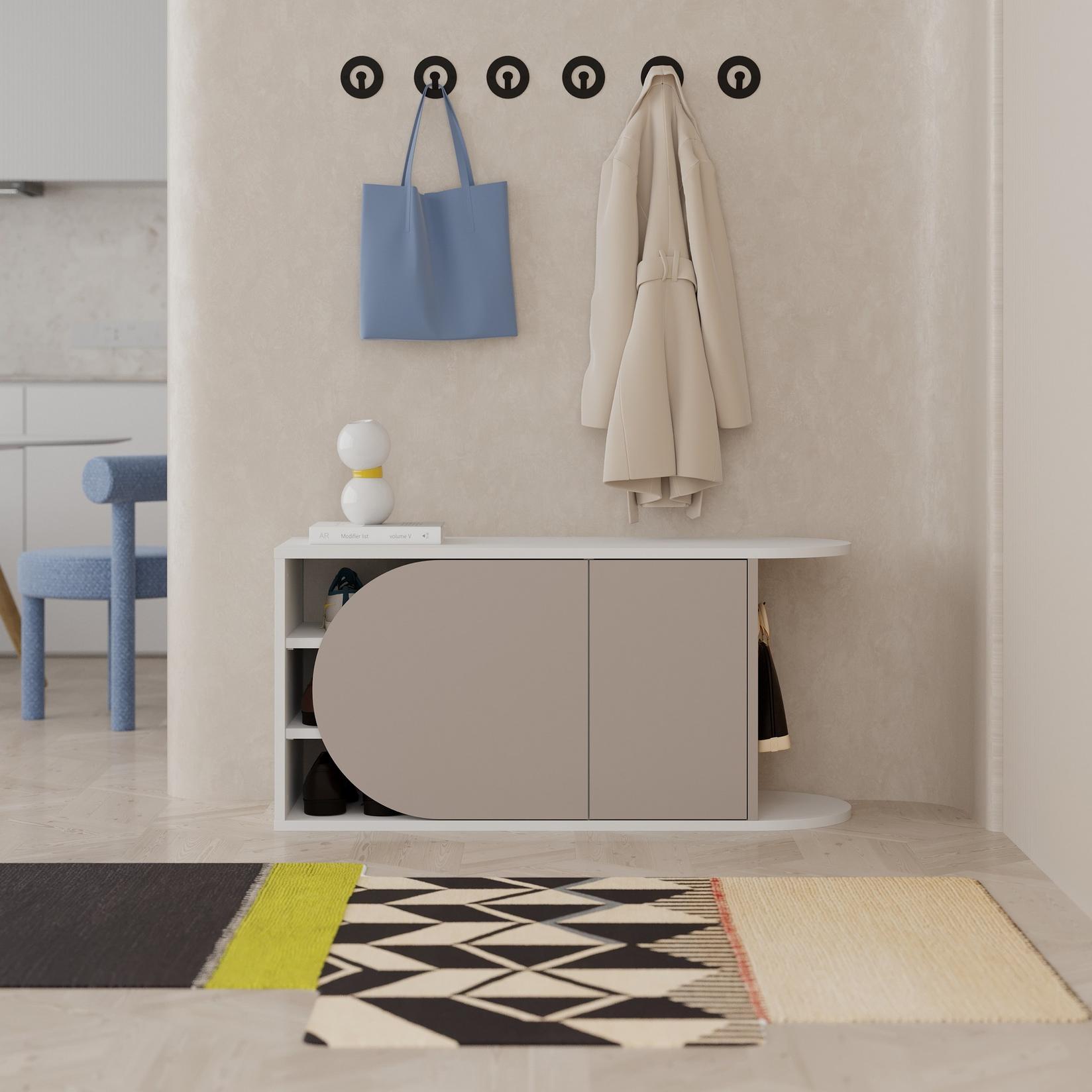 Hanah home Cipelarnik Krem-Bijeli