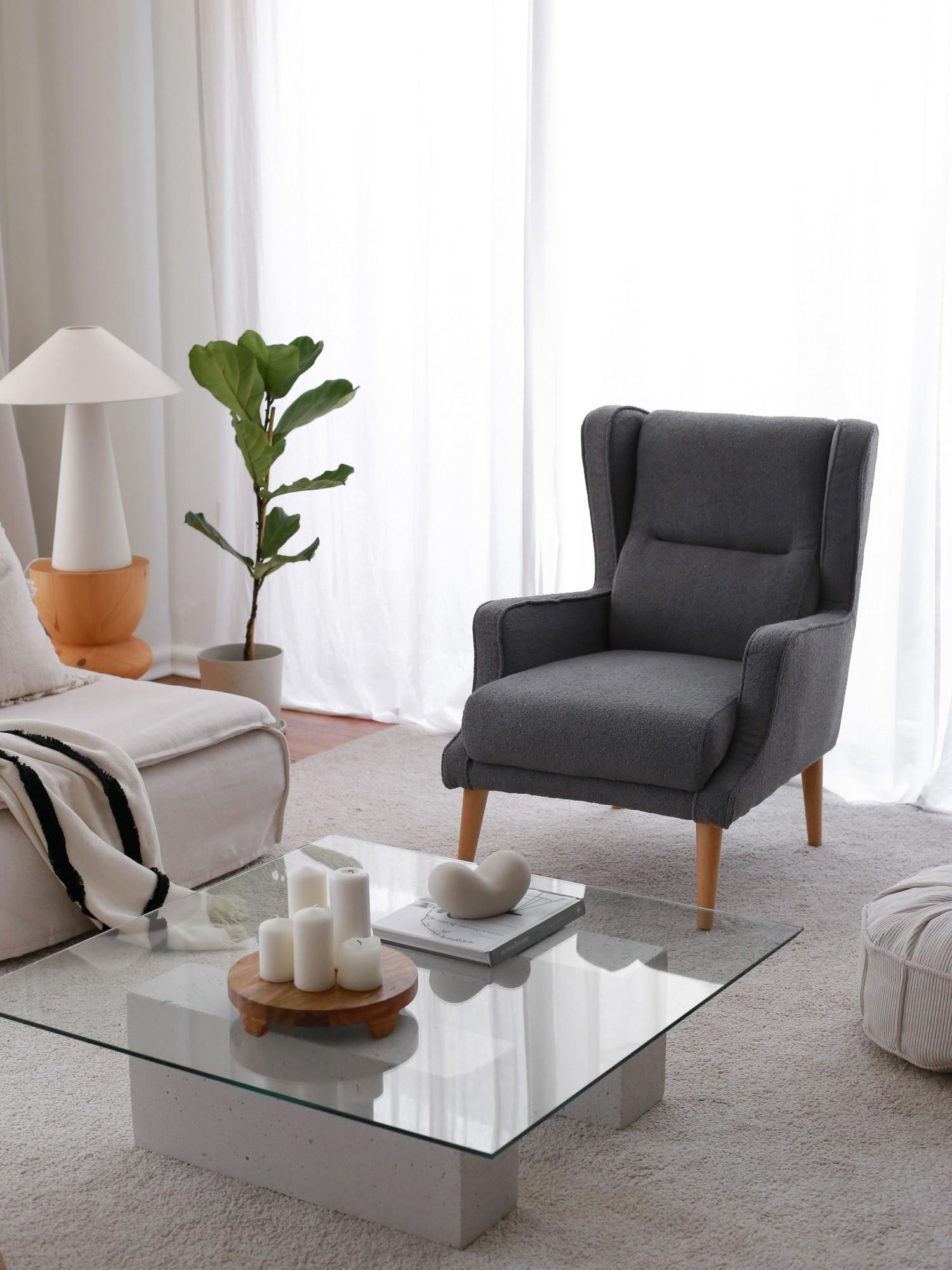 Atelier del Sofa Fotelja Klam, 70x94x78 cm, Siva