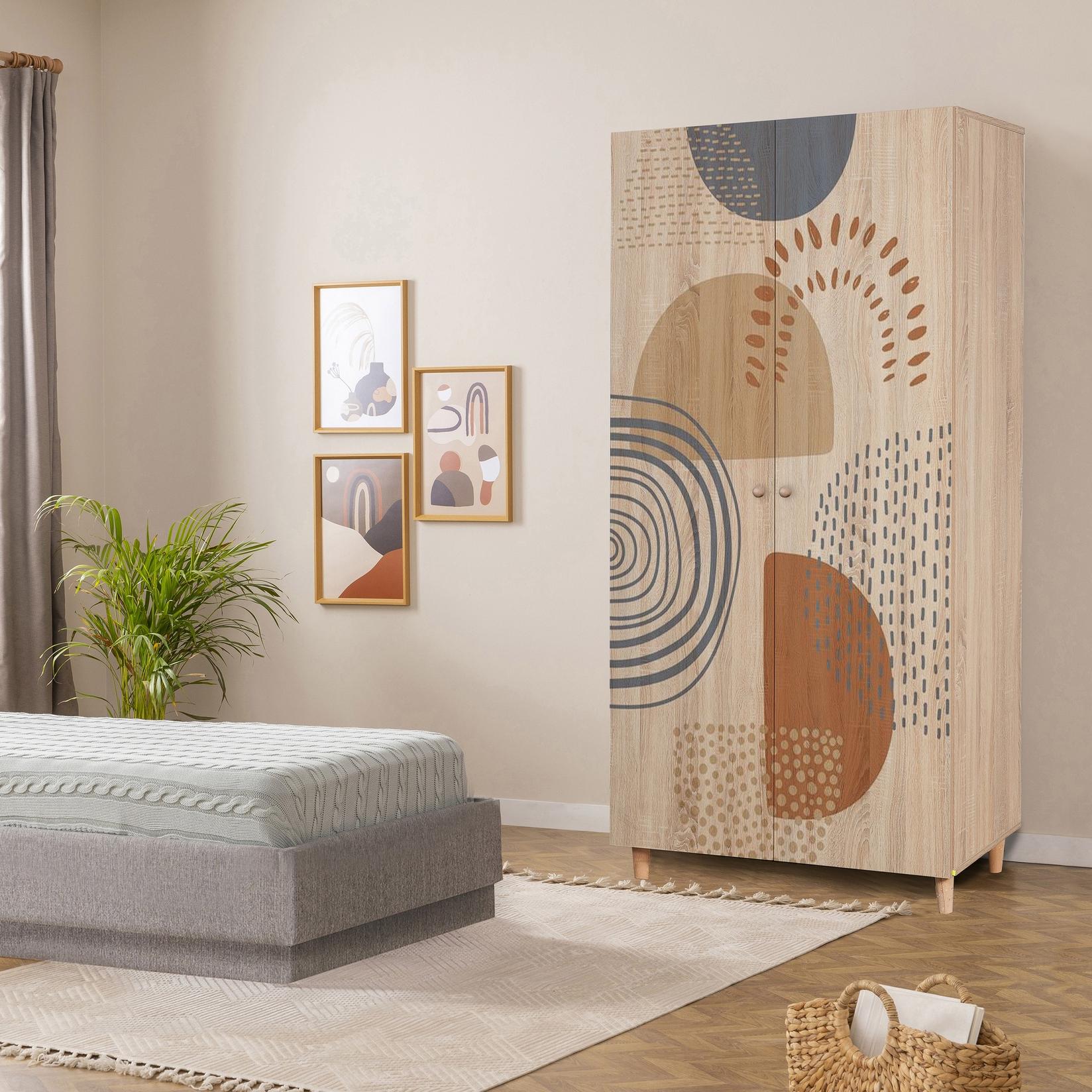 Hanah home Ormar Lidya 2 90x192x52cm Hrast