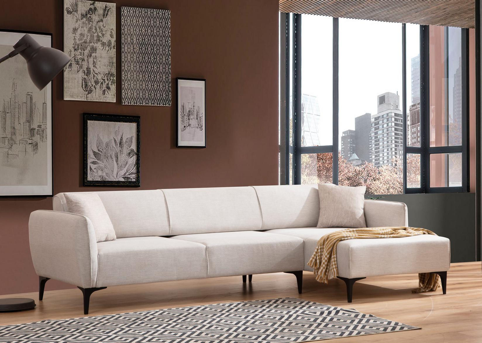 Atelier del Sofa Kutna sofa Belissimo 95x67x270cm Bijela