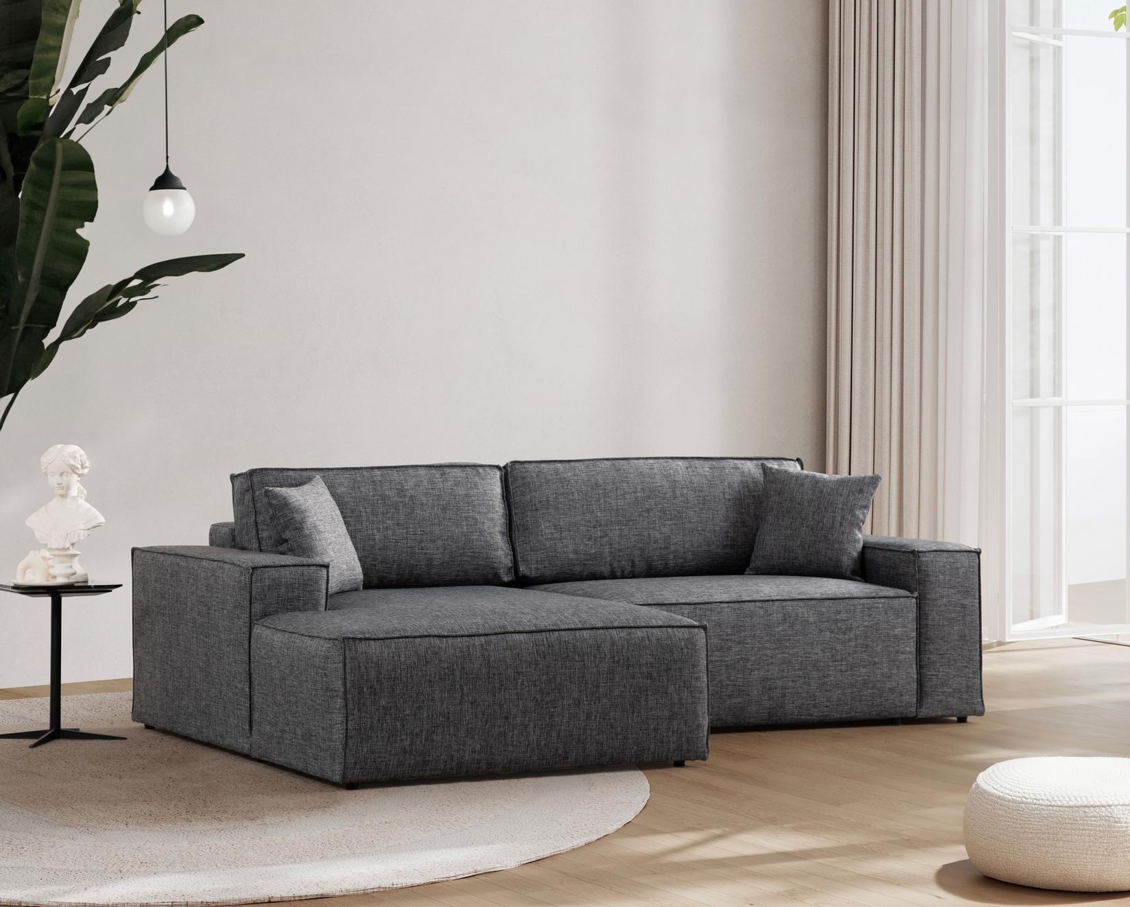 Atelier del Sofa Kutna sofa Pirlo 145x43x206cm Tamno siva