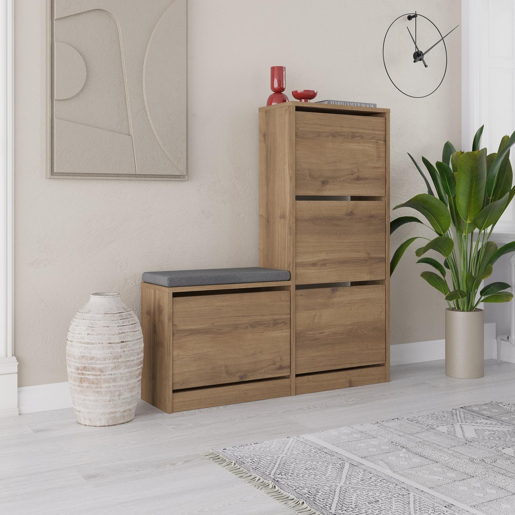 Hanah home Ormarić za cipele 105x118,5x26cm Smeđi