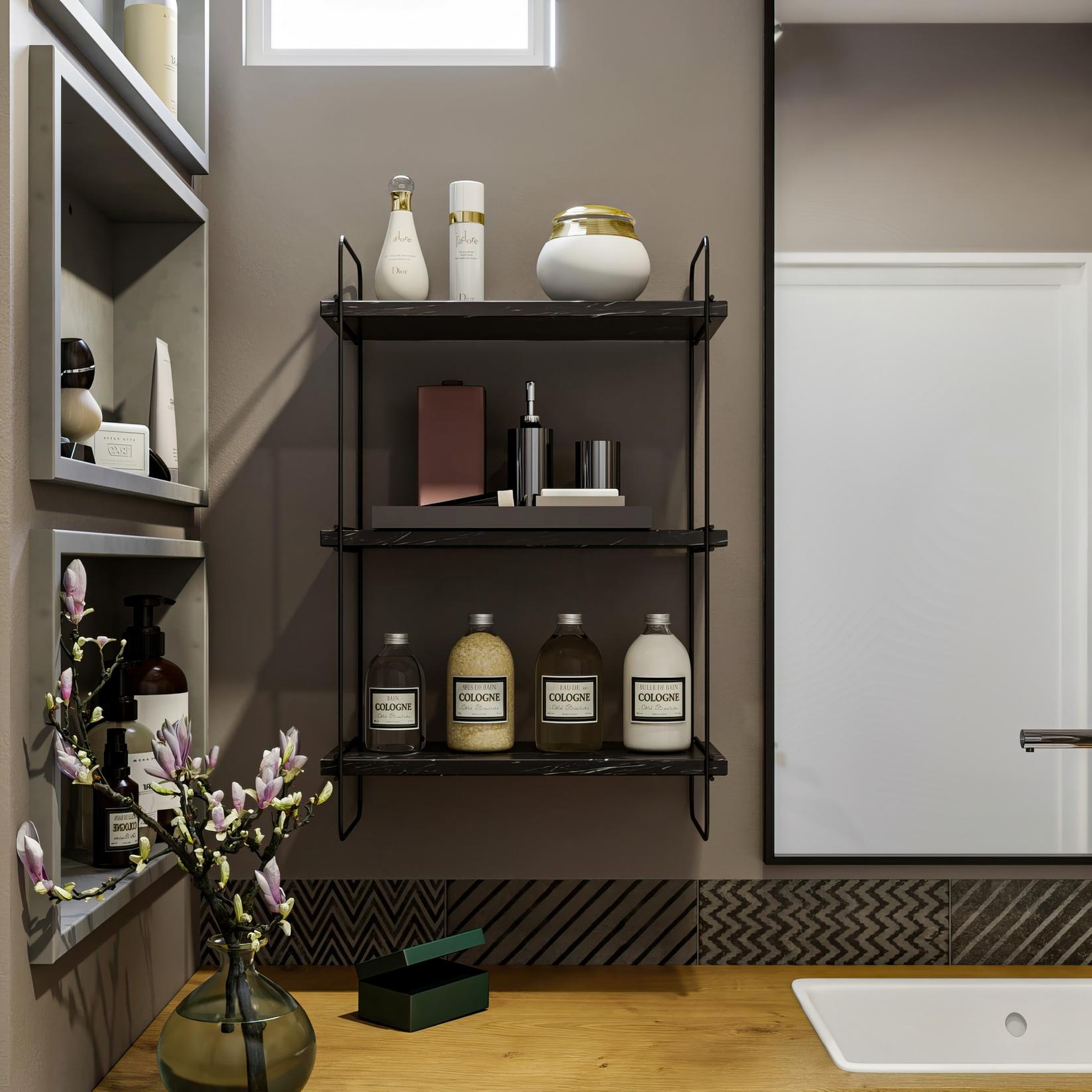 Hanah home Zidna polica Crni mramor