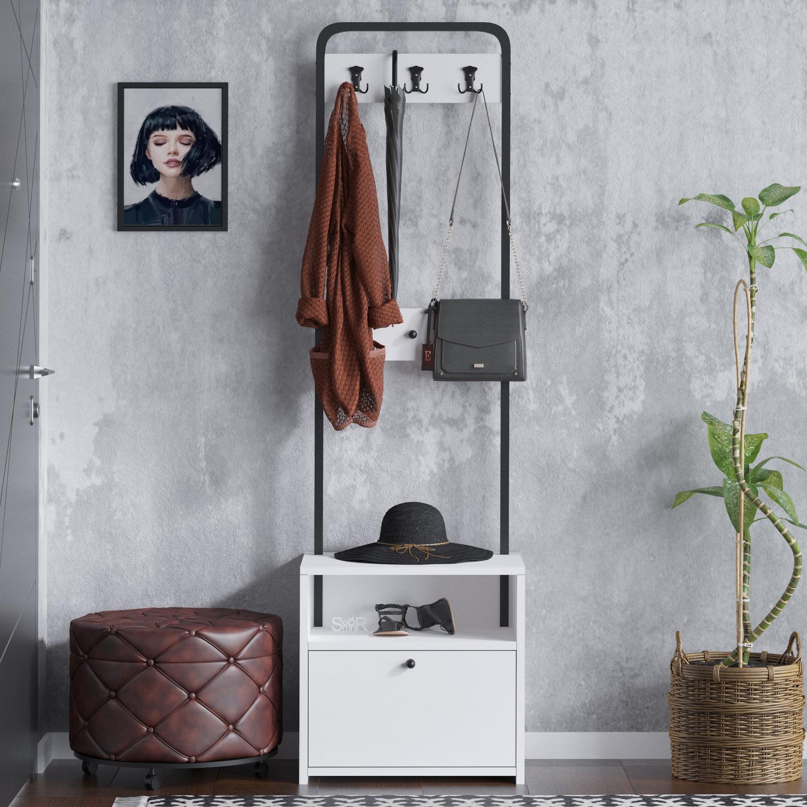 Hanah Home Stalak za cipele 50x170x35cm Bijelo-crni