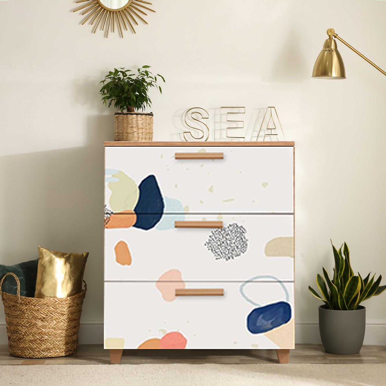 Hanah Home Komoda Leva Gravis Pied 80x95x43cm Bež-bijela
