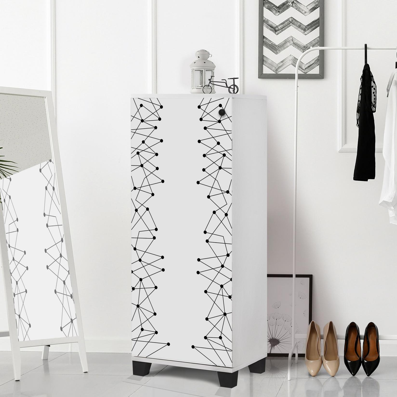 Hanah home Stalak za cipele 50x127x38cm Bijelo-crni